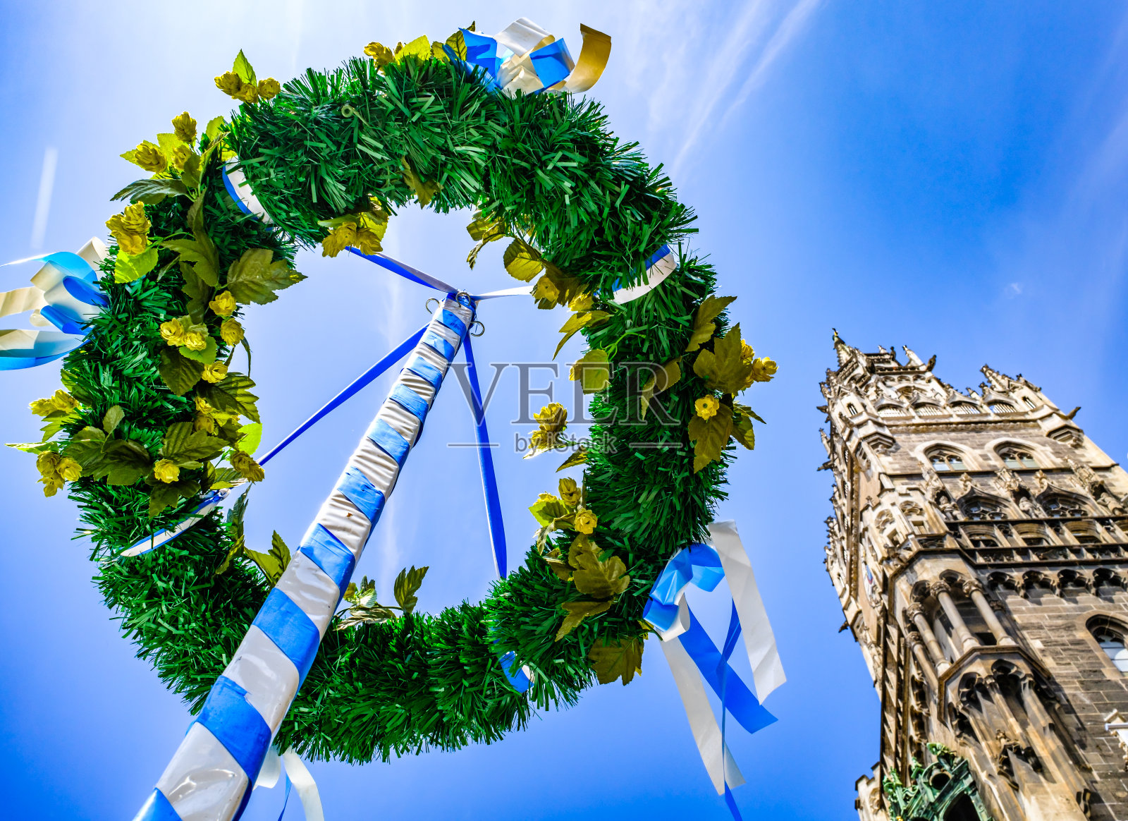 著名的慕尼黑新市政厅-巴伐利亚照片摄影图片