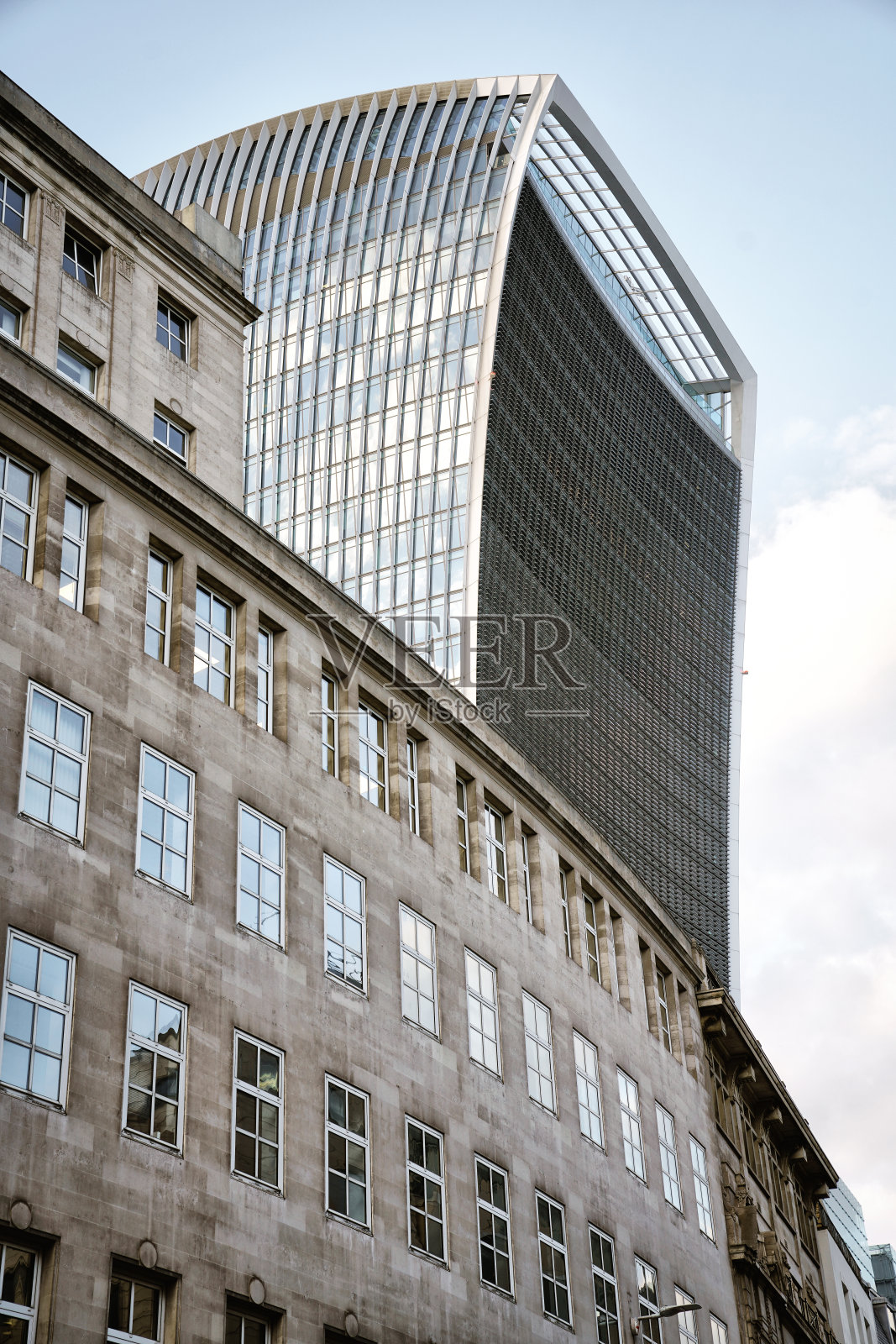 对讲机大楼芬丘奇街20号摩天大楼和伦敦Eastcheap街景，伦敦英国建筑，英国欧洲照片摄影图片