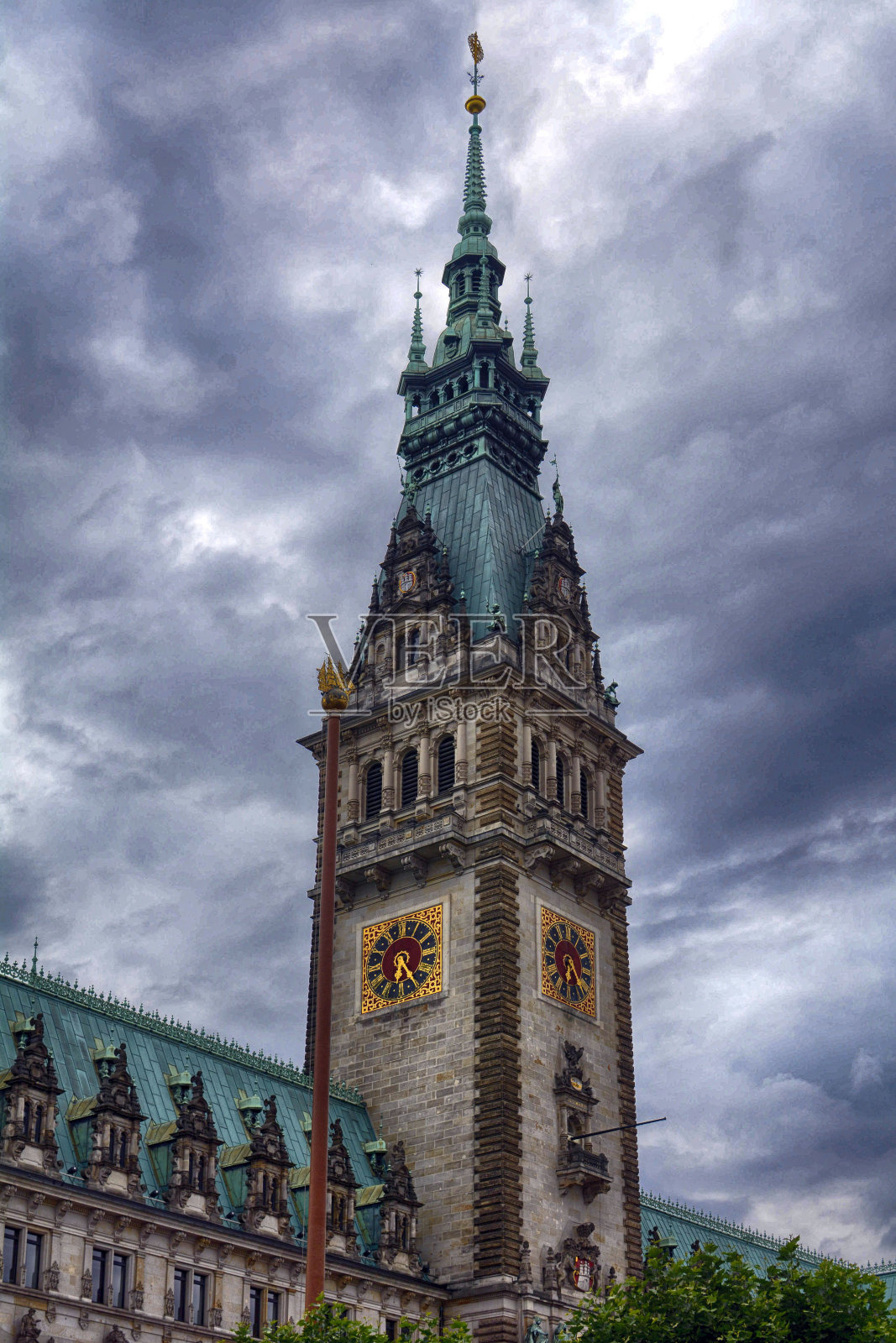 德国，汉堡。市政厅的外景。照片摄影图片