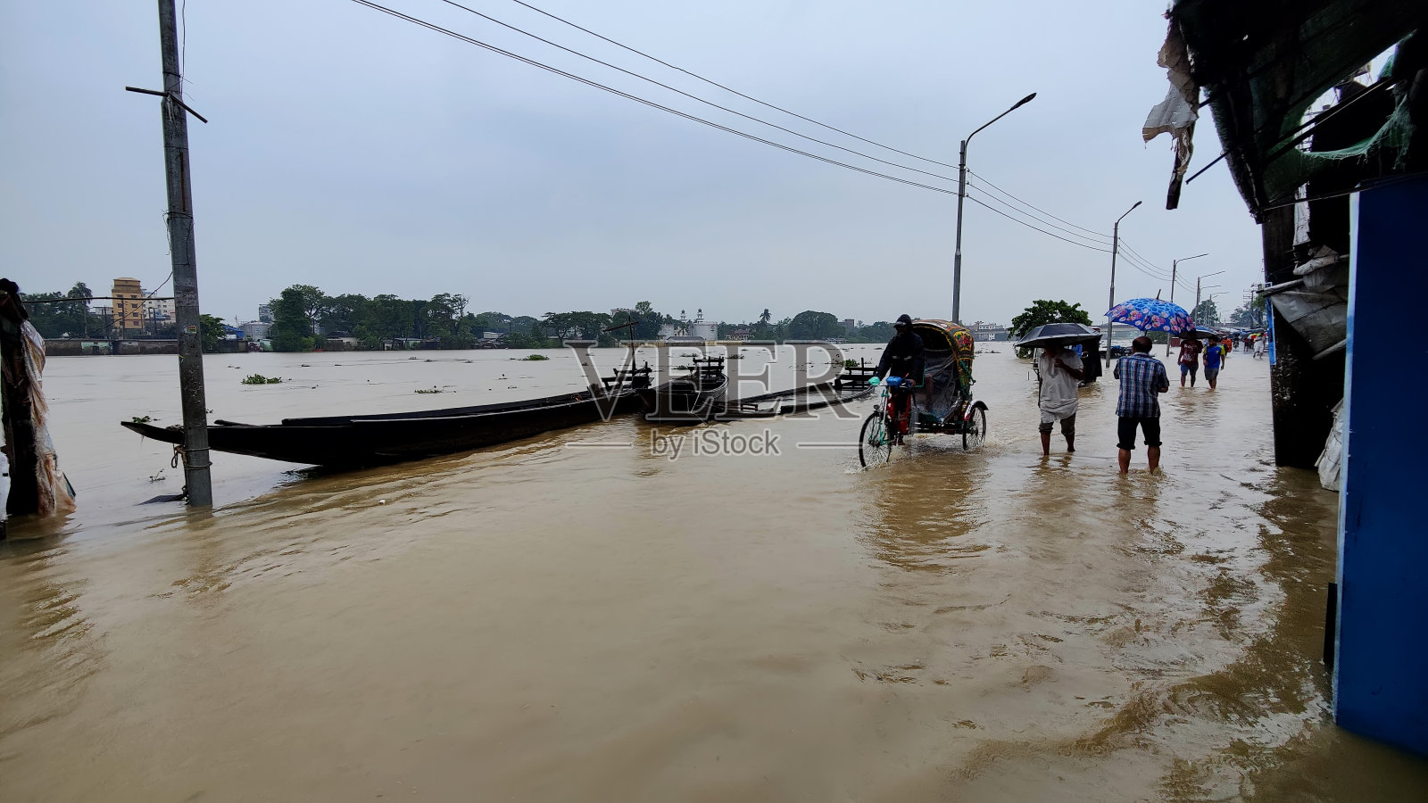 锡尔赫特洪水泛滥照片摄影图片
