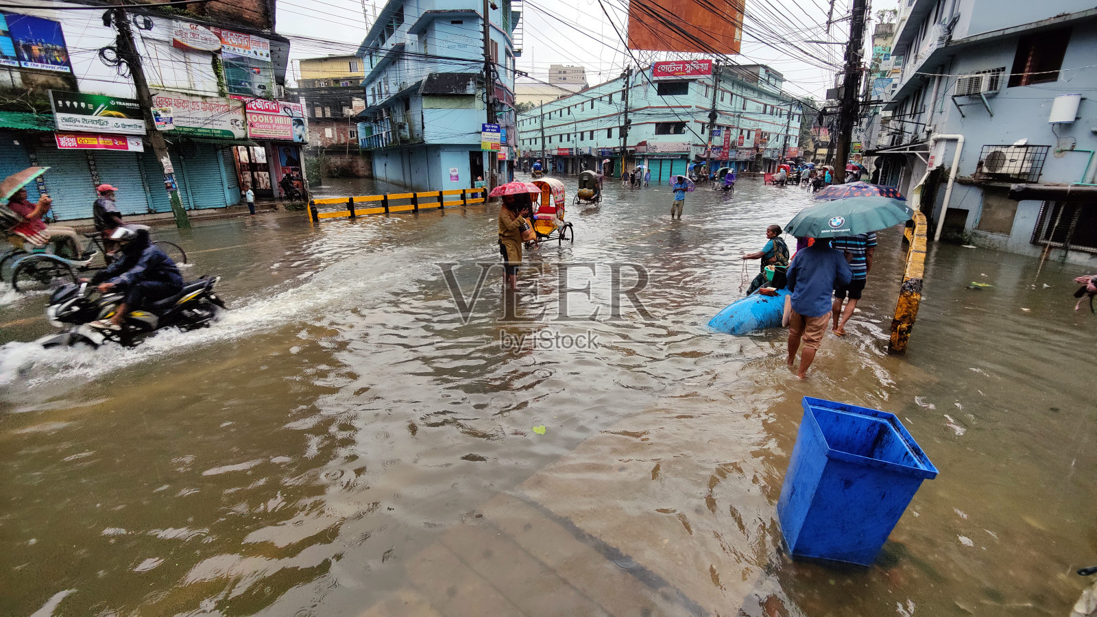 锡尔赫特洪水泛滥照片摄影图片