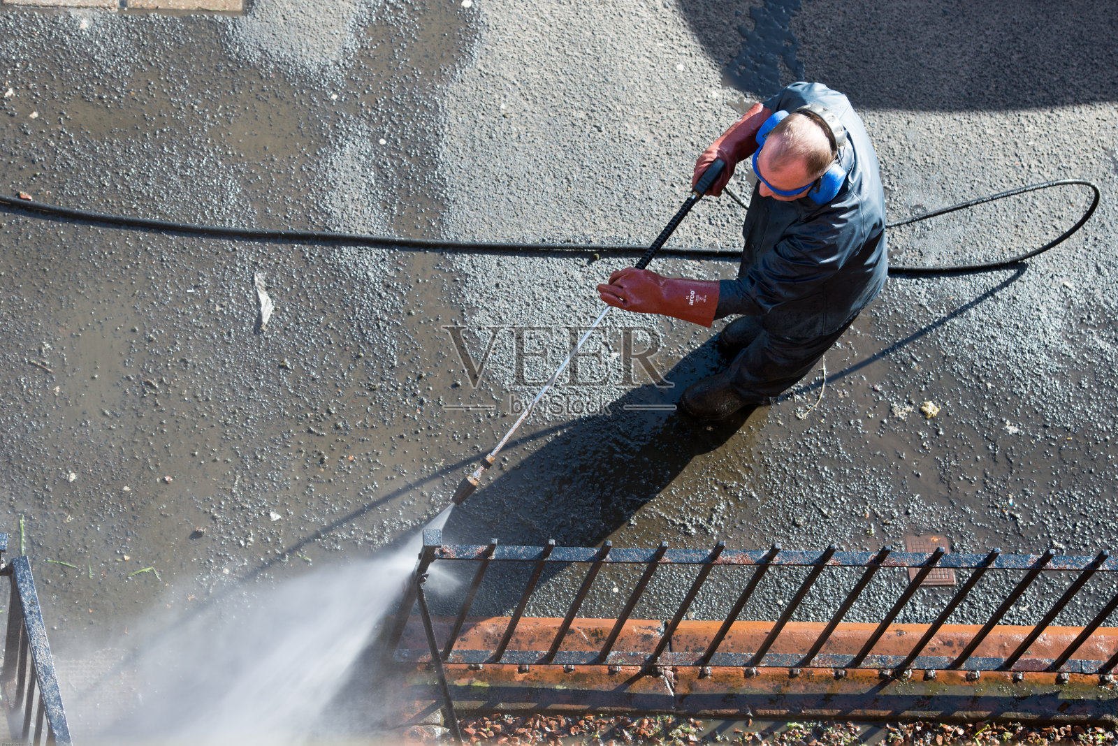 水压清洗照片摄影图片