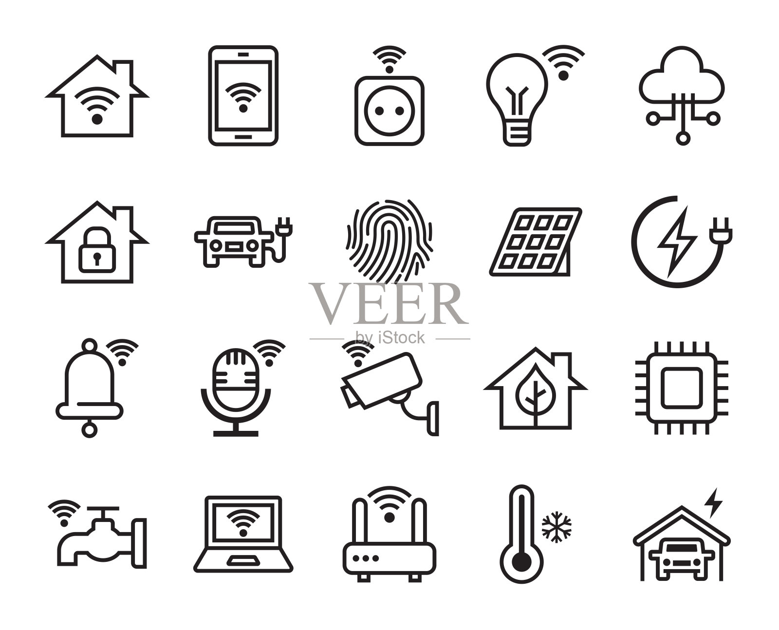 智能家居图标集插画图片素材
