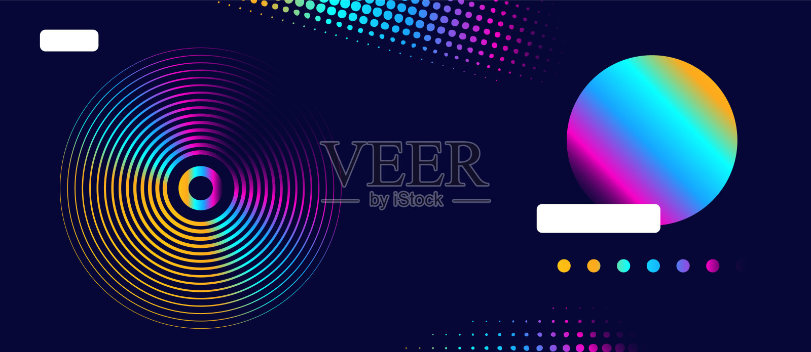 几何圆渐变背景上的深蓝颜色插画图片素材