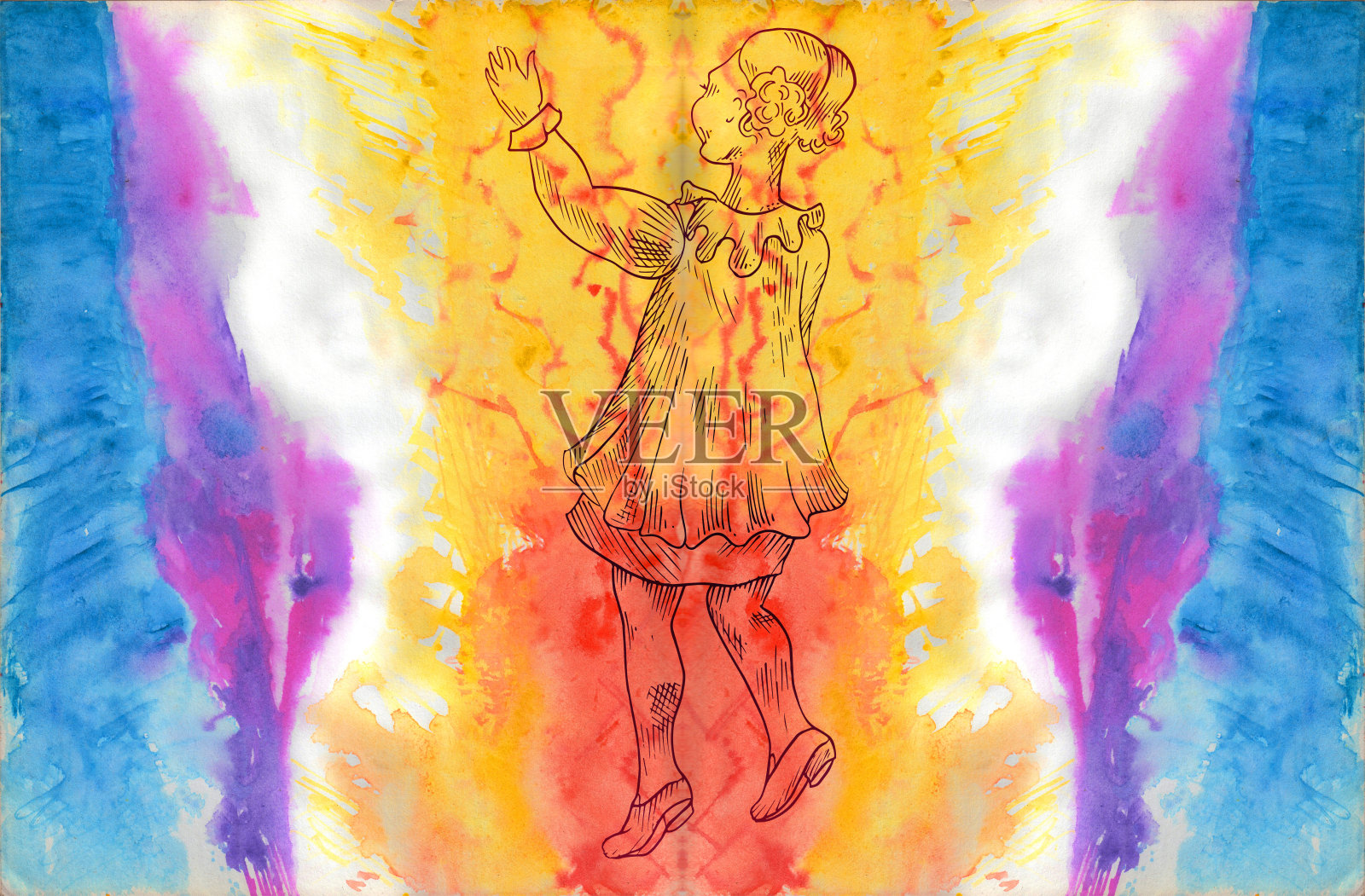 迎接天气插画图片素材