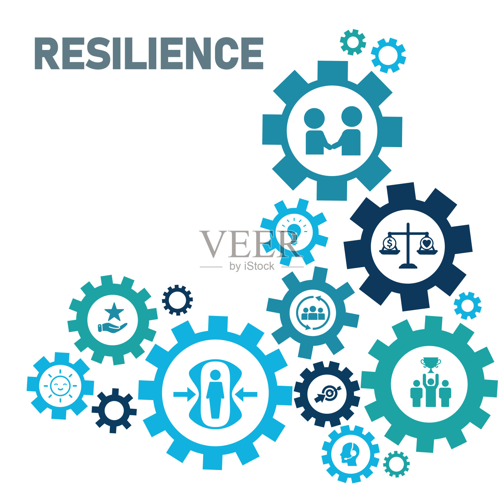 弹性横幅网站图标矢量插图概念与图标。每股收益10插画图片素材