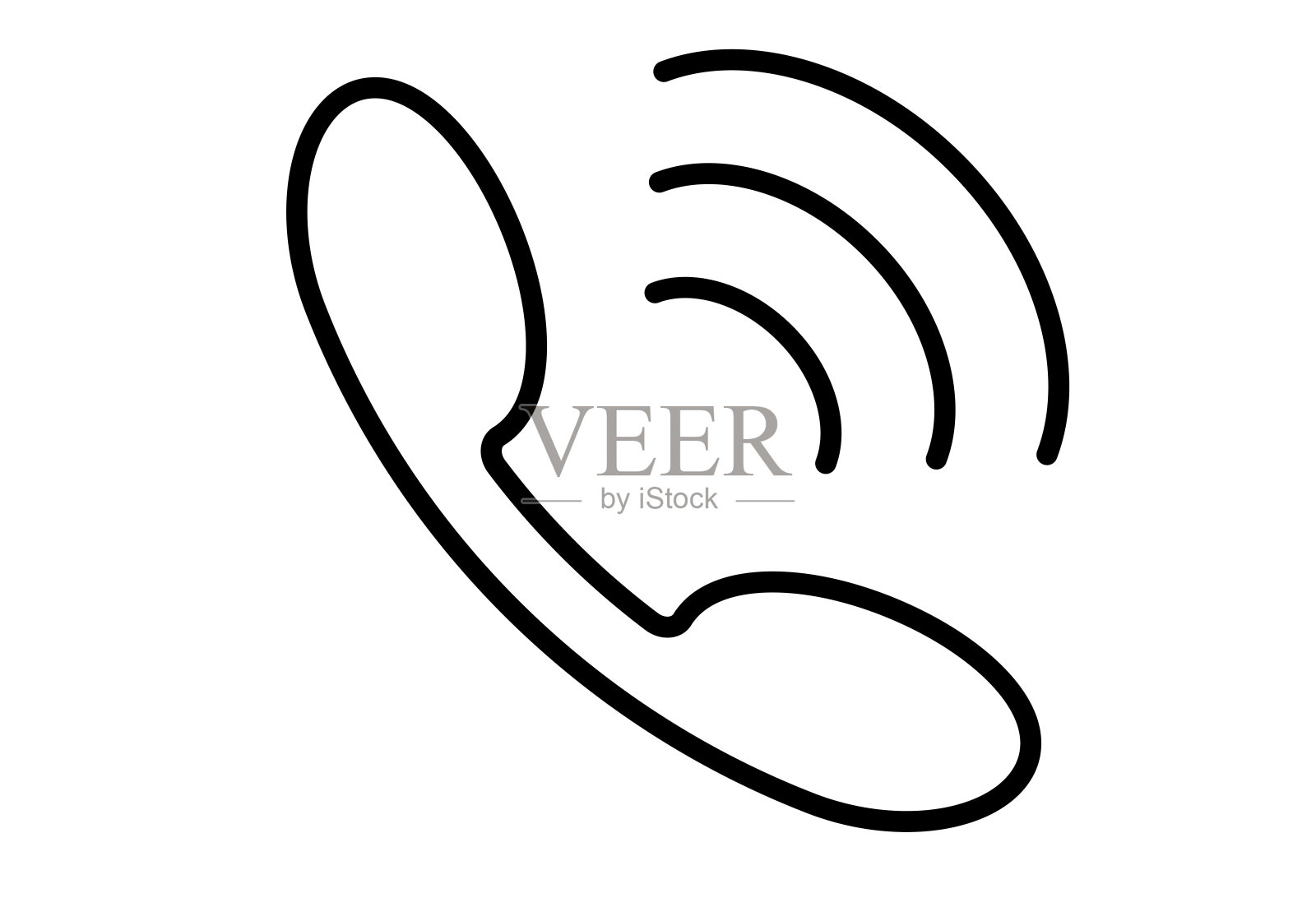 黑色图标的电话挂断与对话插画图片素材