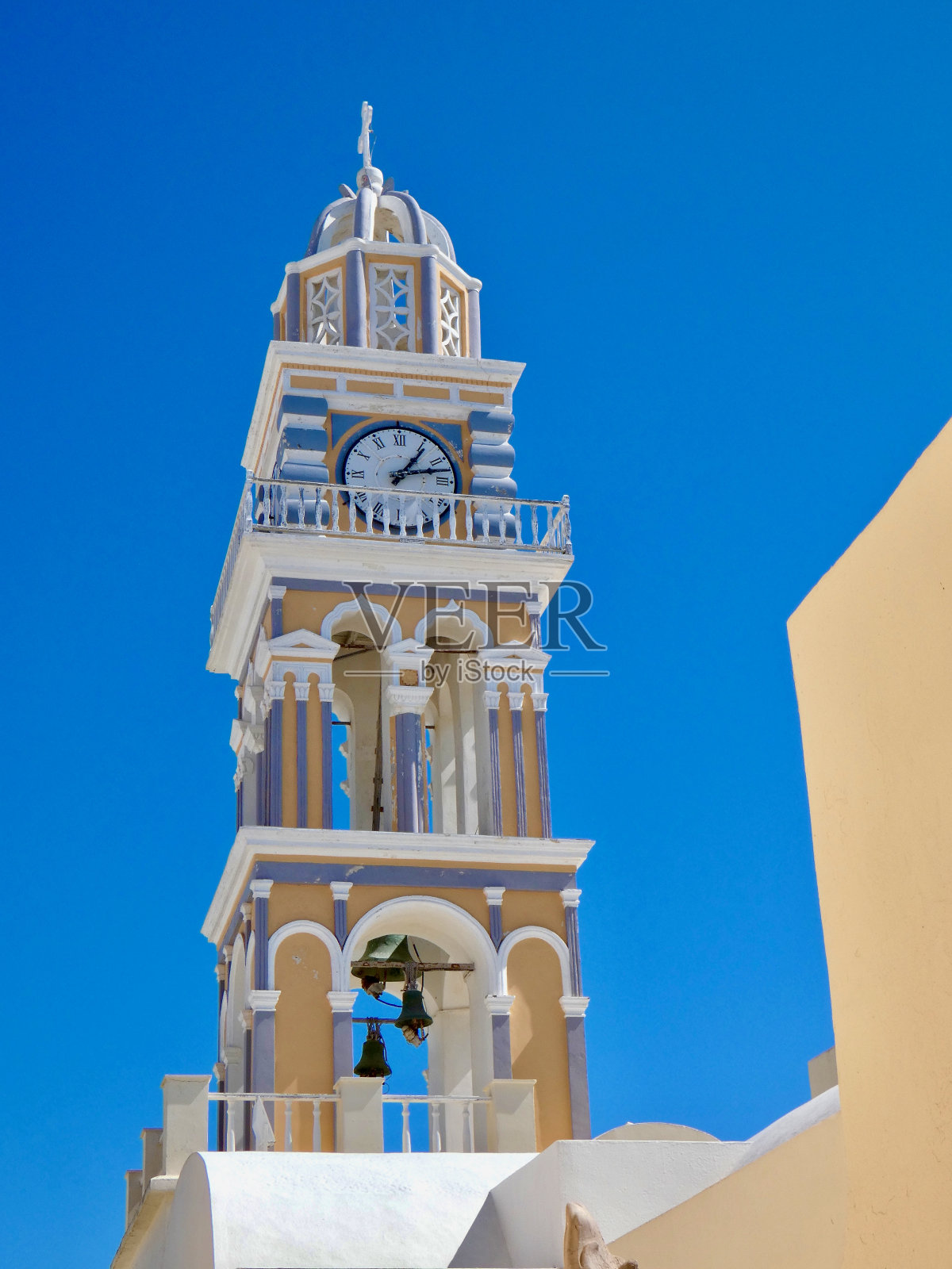 圣托里尼希腊钟楼照片摄影图片