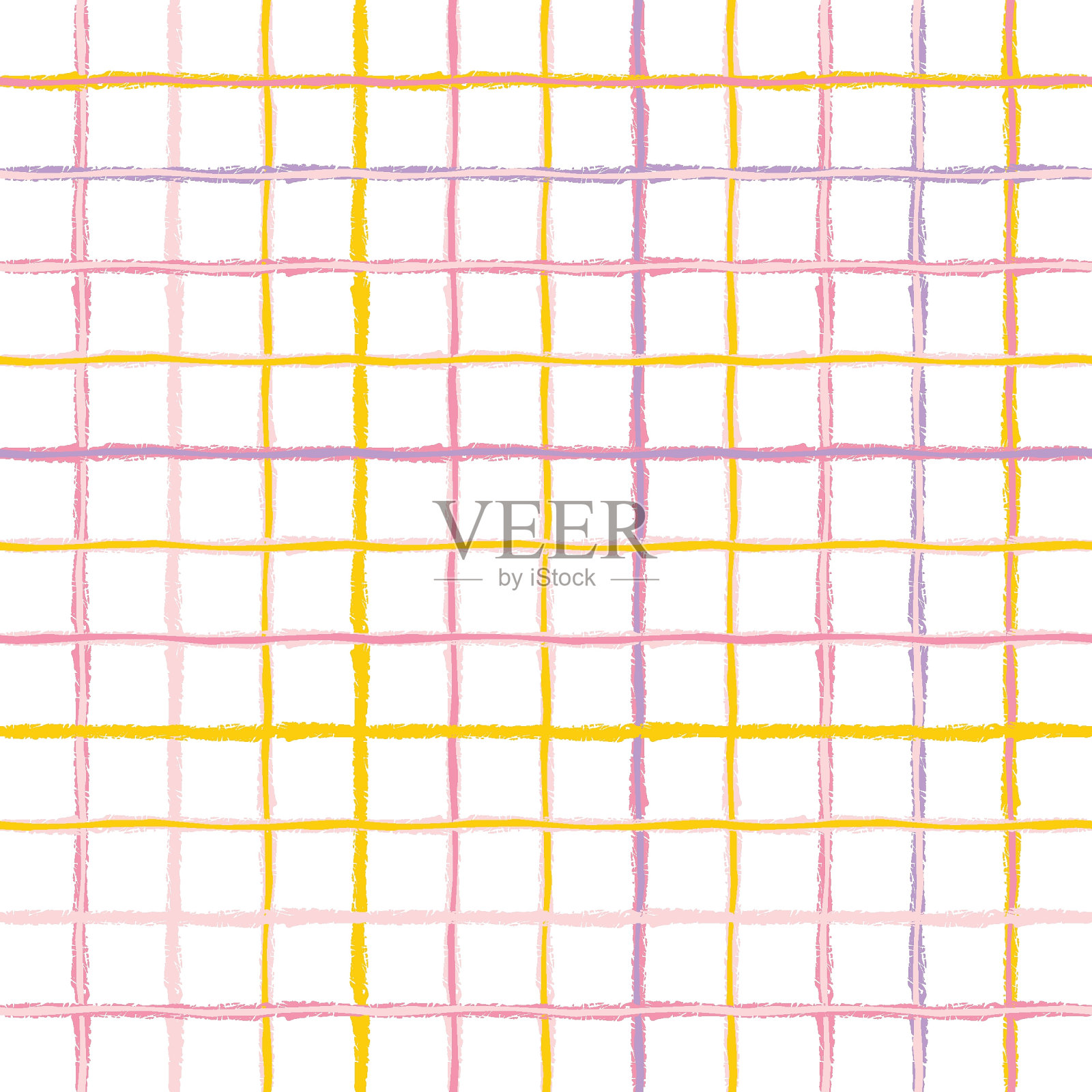 矢量手绘可爱的方格图案。涂鸦格纹几何纹理简单。交叉线。抽象、可爱、精致的图案是织物、纺织品、墙纸的理想选择插画图片素材