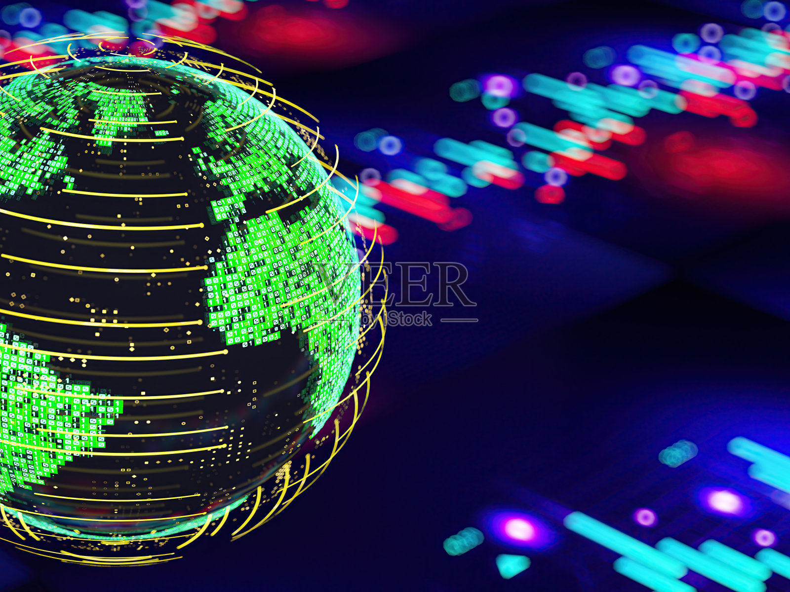 全球网络概念与数字世界地图与金融图表照片摄影图片
