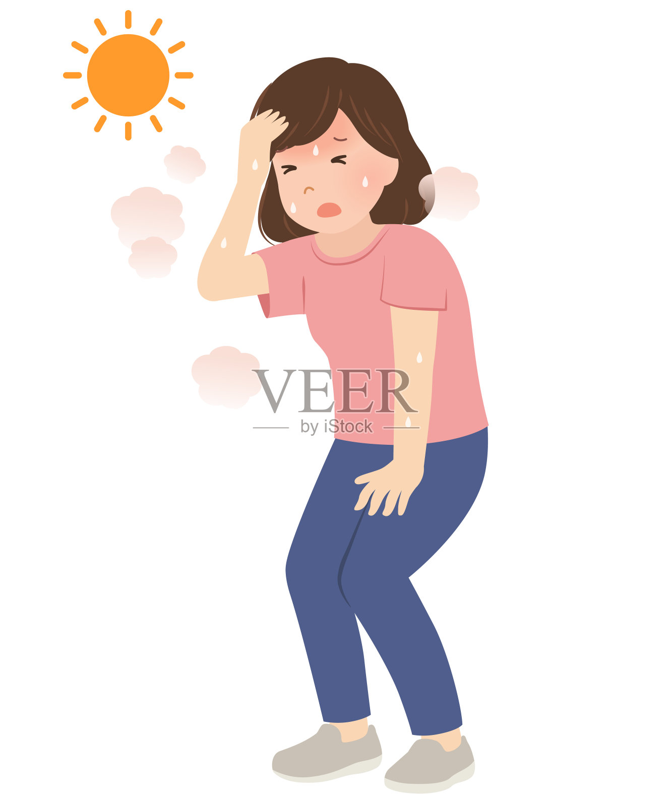 中暑矢量插图的一个性感的女人插画图片素材