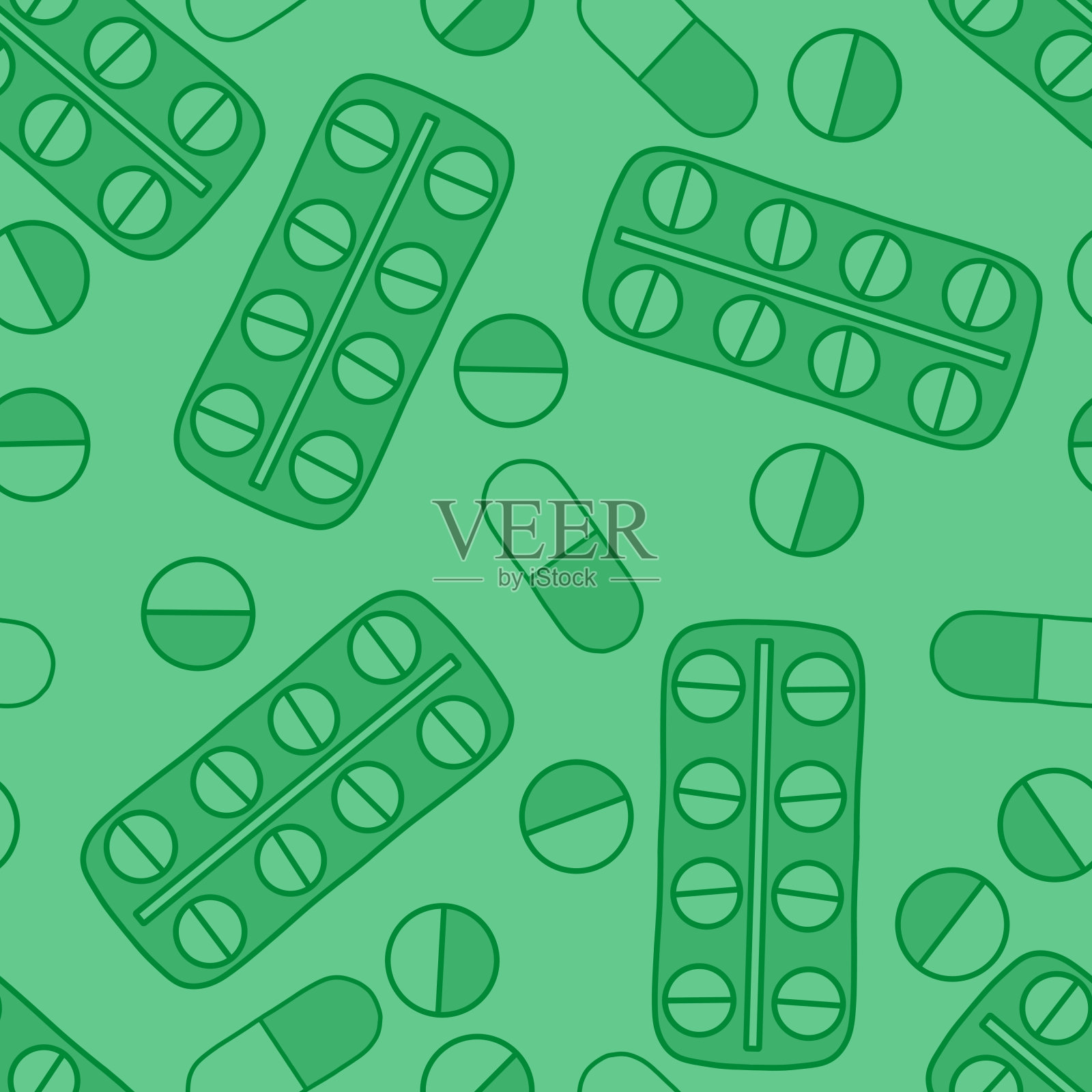 医药用无缝花纹，用于包装纸、织物和亚麻布插画图片素材