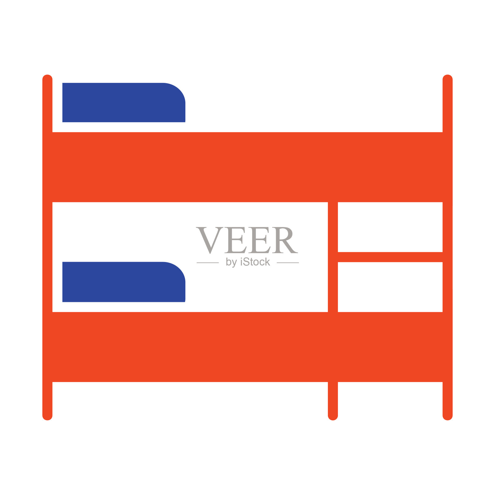 双层床矢量图标。家具的迹象插画图片素材