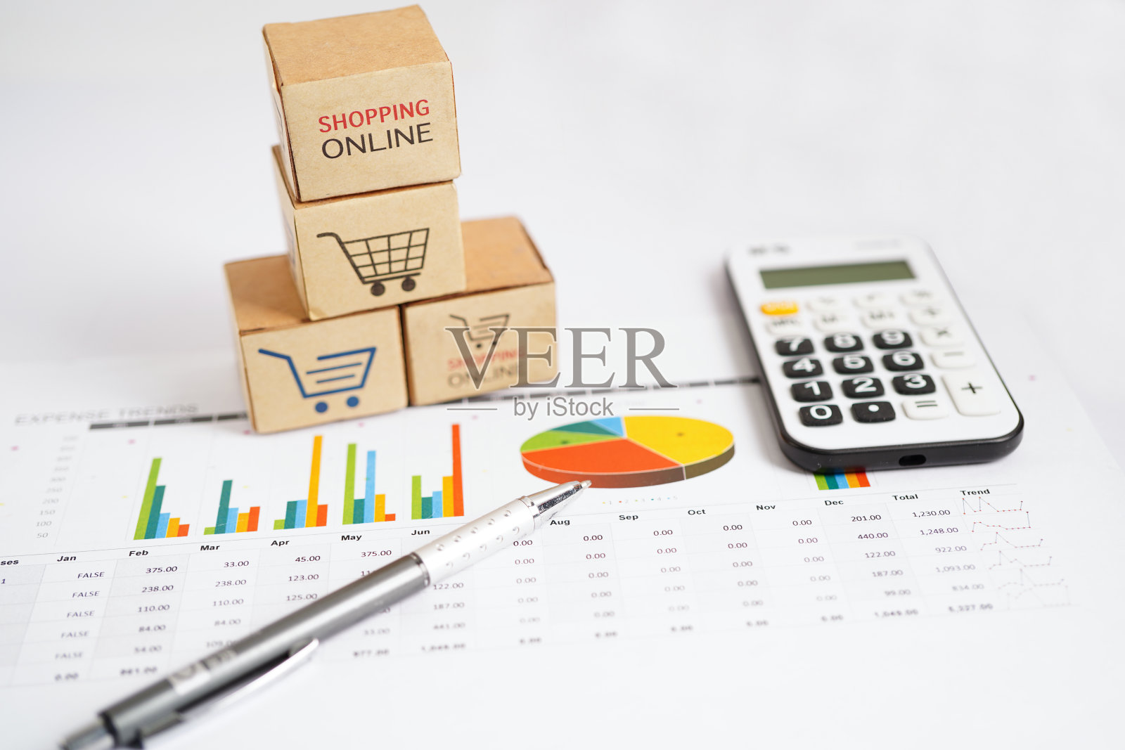 网上购物，购物车商务图，进出口，金融商务。照片摄影图片