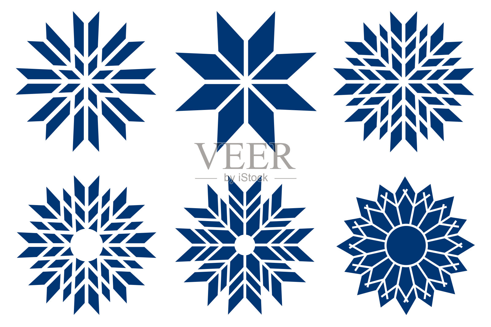 雪花图标。圣诞节图标。平面设计中的矢量插图插画图片素材