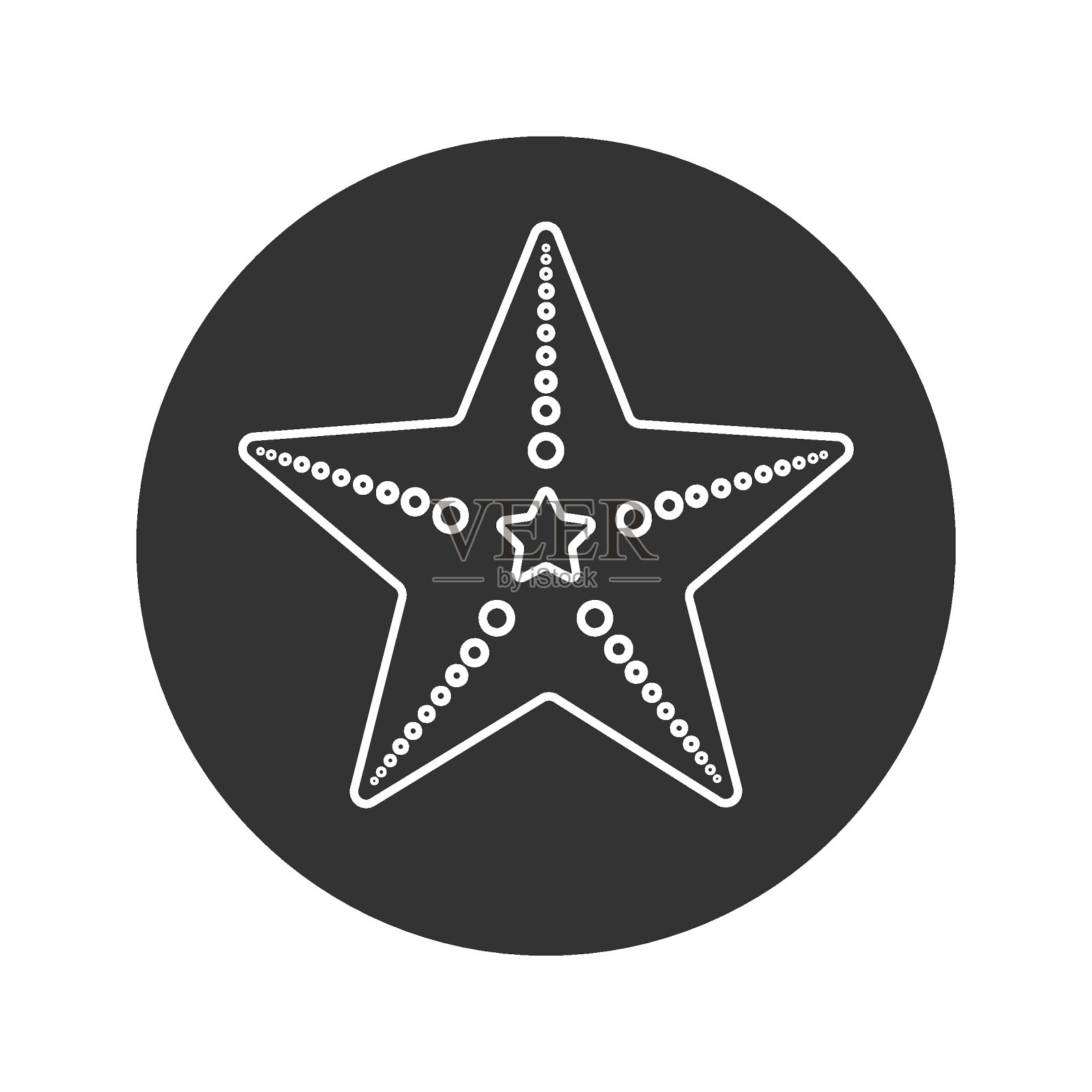 海星线图标孤立的白色背景。向量插画图片素材