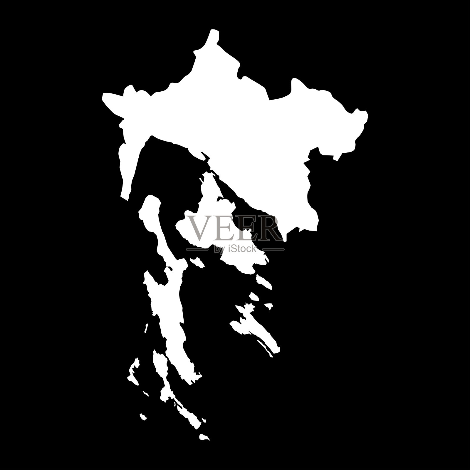 Primorje Gorski Kotar县地图，克罗地亚的细分。矢量插图。插画图片素材