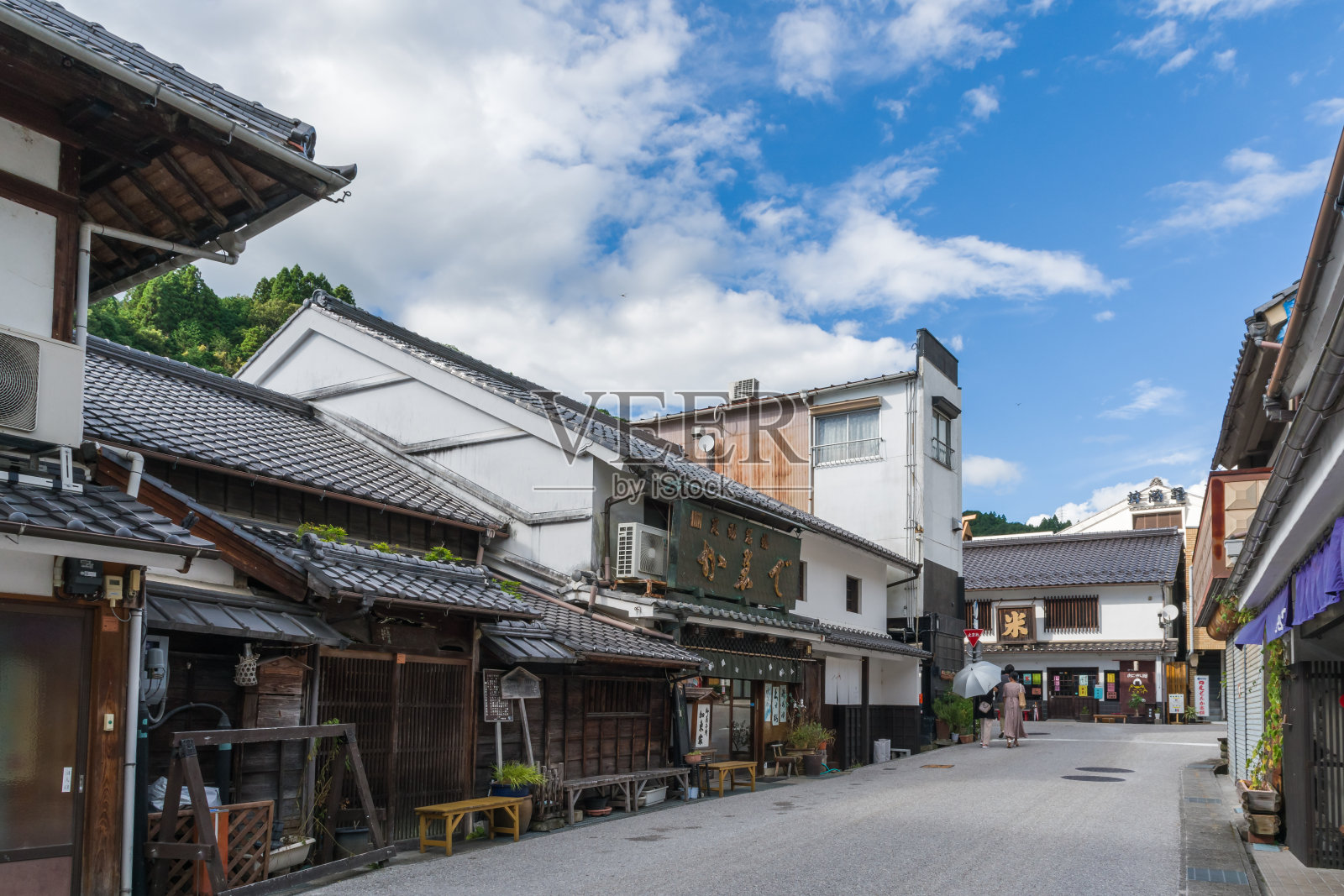 2022年8月11日,日本爱知县丰田市足助町的足助老街照片摄影图片