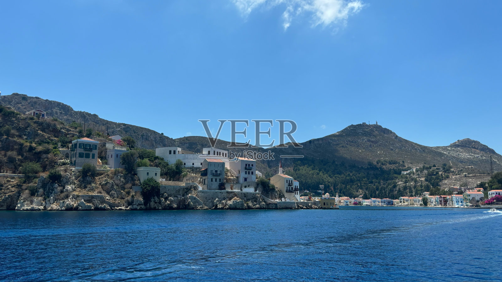 从海-希腊岛看卡斯特洛里佐照片摄影图片