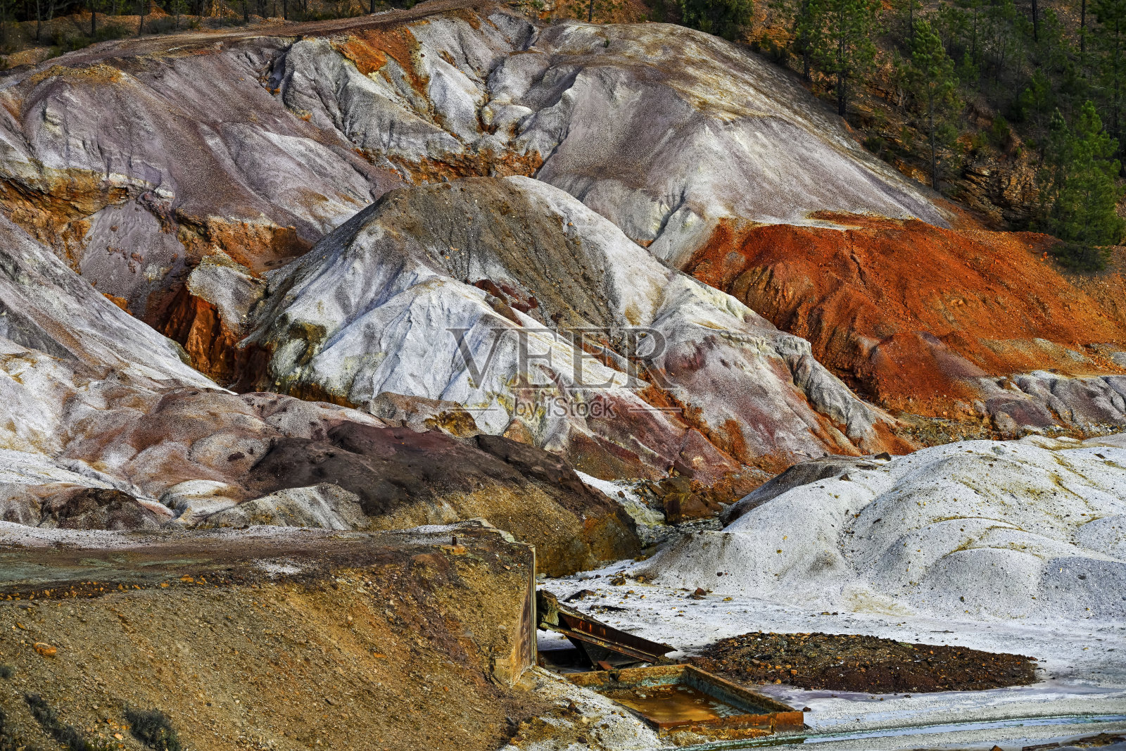 在Rio Tinto, Huelva的彩色地质构造照片摄影图片