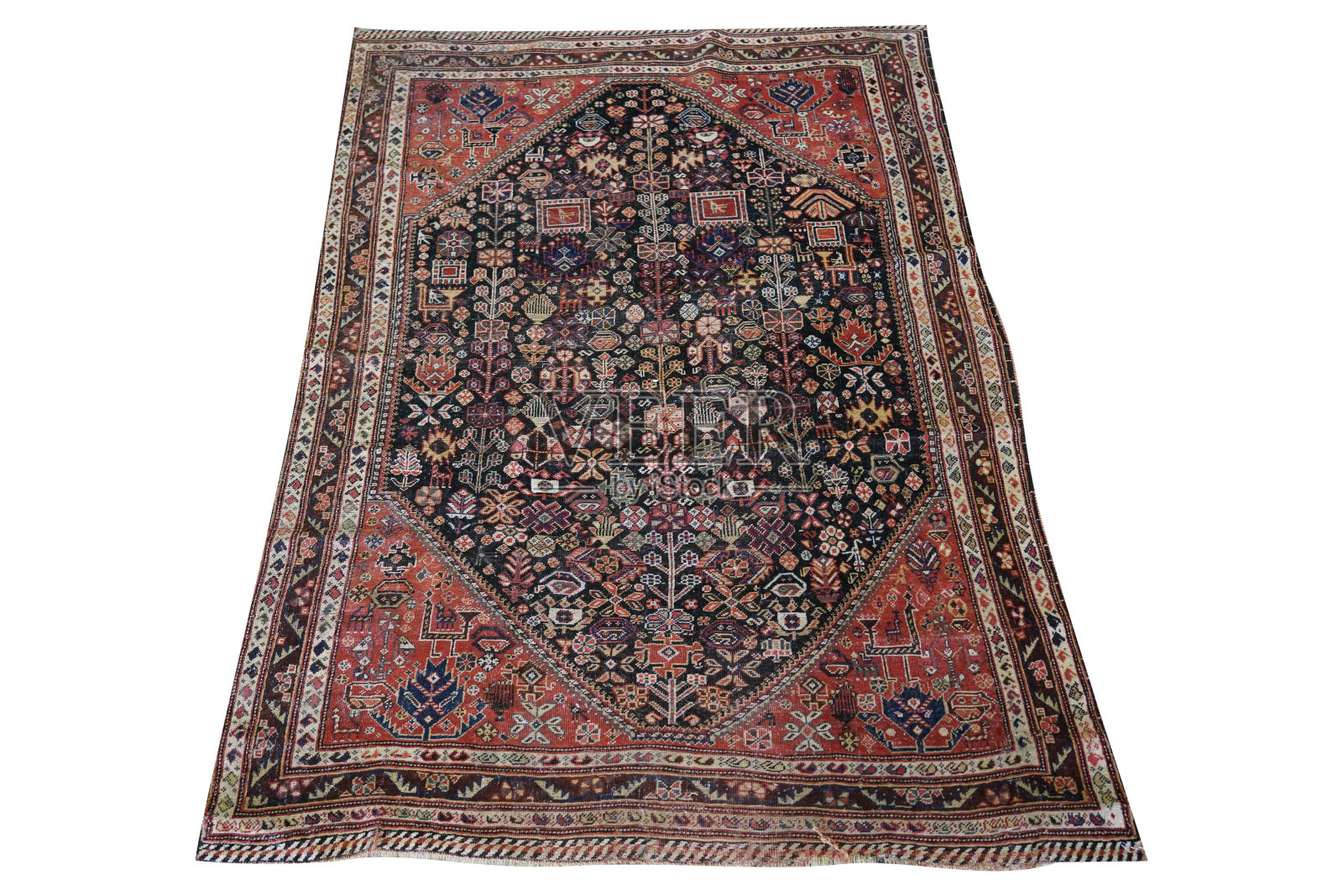 柔软的地毯与美丽的图案隔离在白色的白色背景照片摄影图片