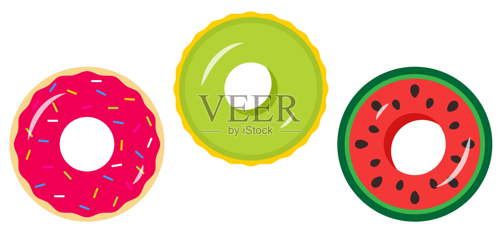 一套橡胶圈插画图片素材