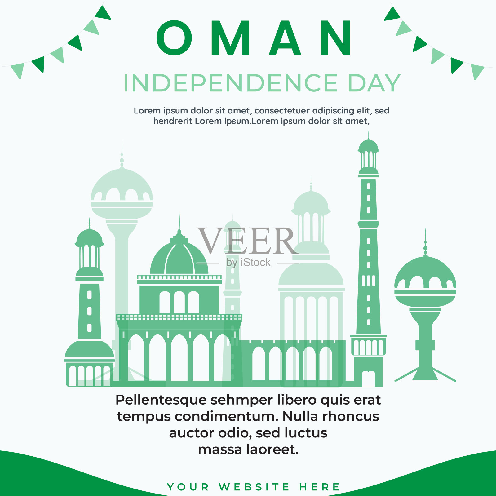 阿曼独立日祝贺海报设计插画图片素材