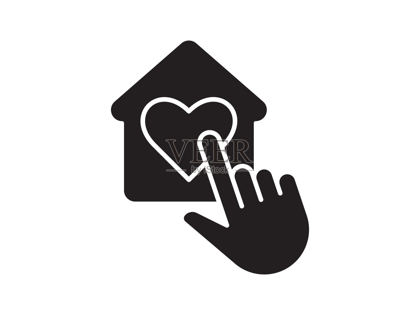 图标是一个房子的代表，孤立在一个干净的背景。这个简单的矢量符号唤起了温暖和安全感，体现了家的概念。插画图片素材