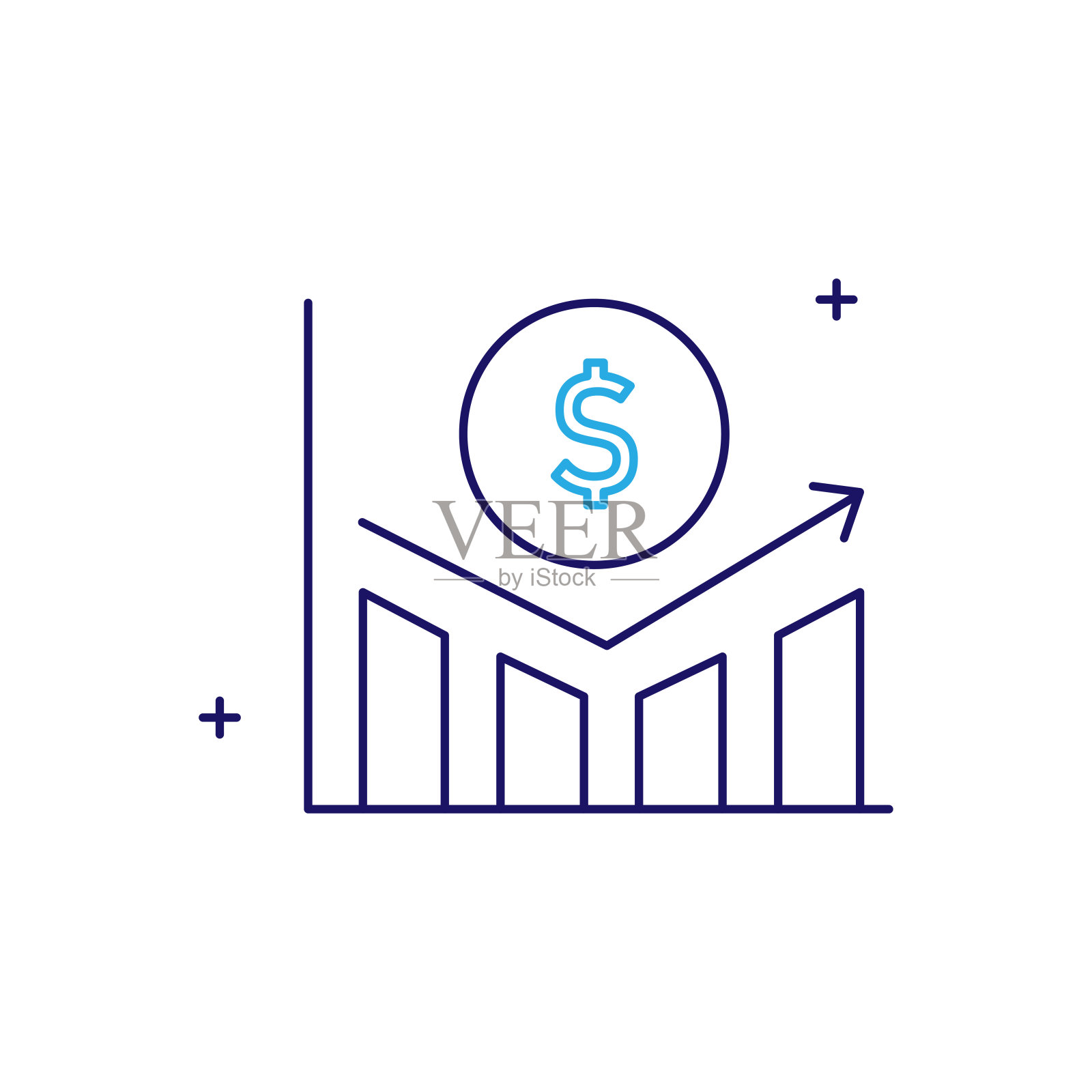 利润最大化，收入增长，业务利润矢量图标设计插画图片素材