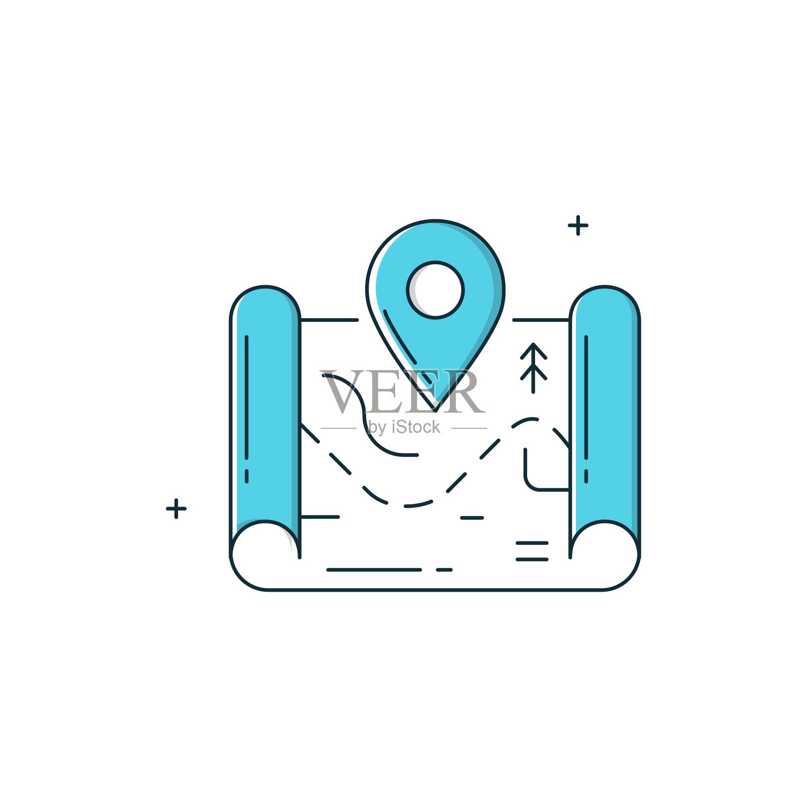 地图，位置，GPS矢量图标设计插画图片素材