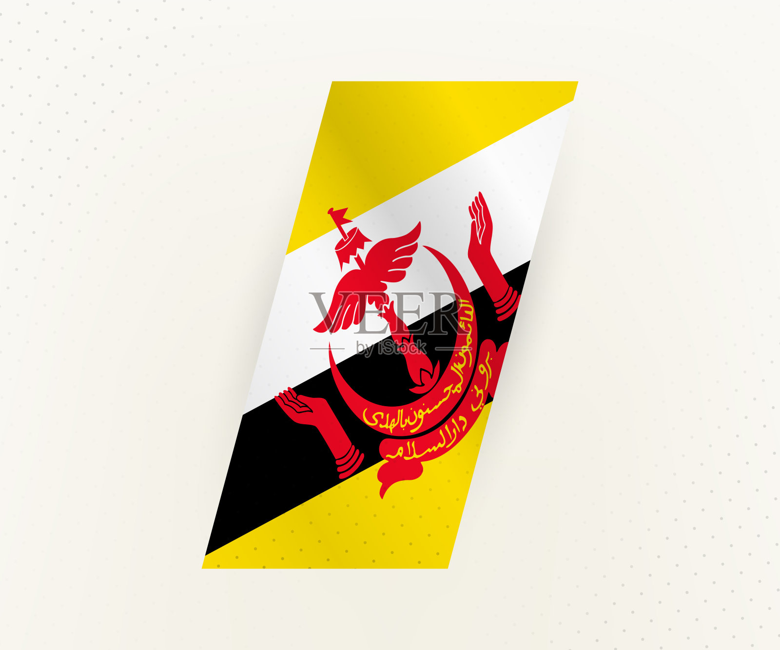 抽象的现代文莱的垂直旗帜米色的背景与点。插画图片素材