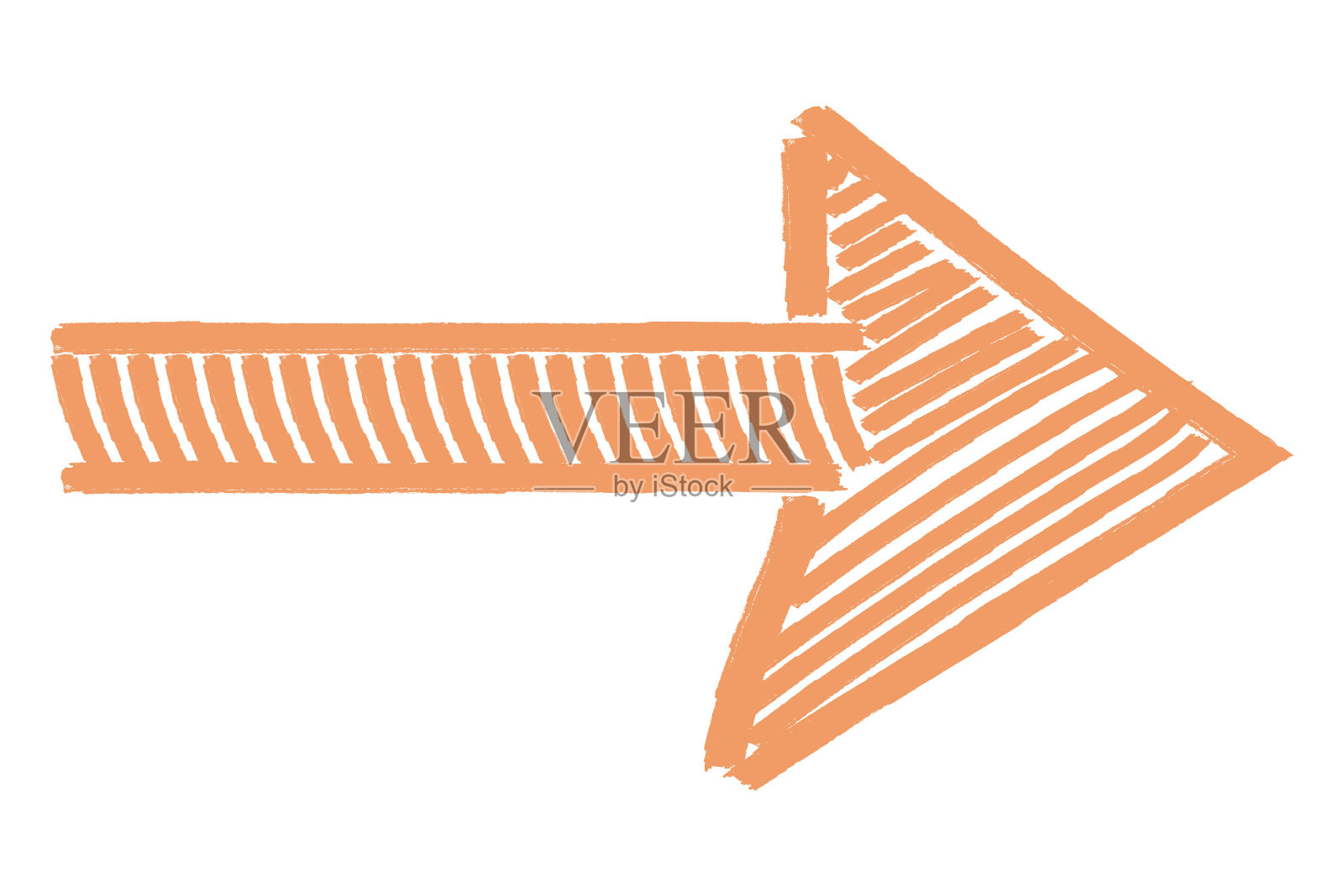 手绘涂鸦橙色箭头矢量插图插画图片素材