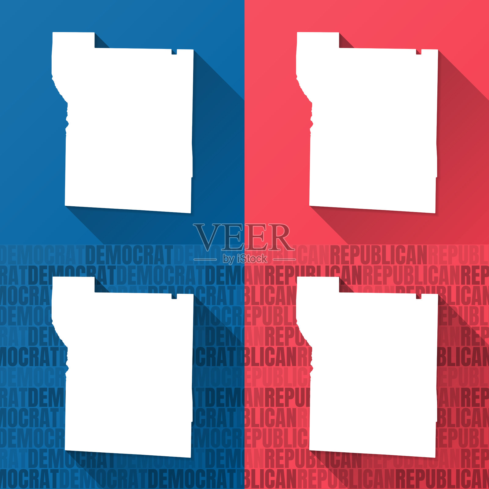 乔治亚州托马斯县。蓝色和红色背景的地图插画图片素材