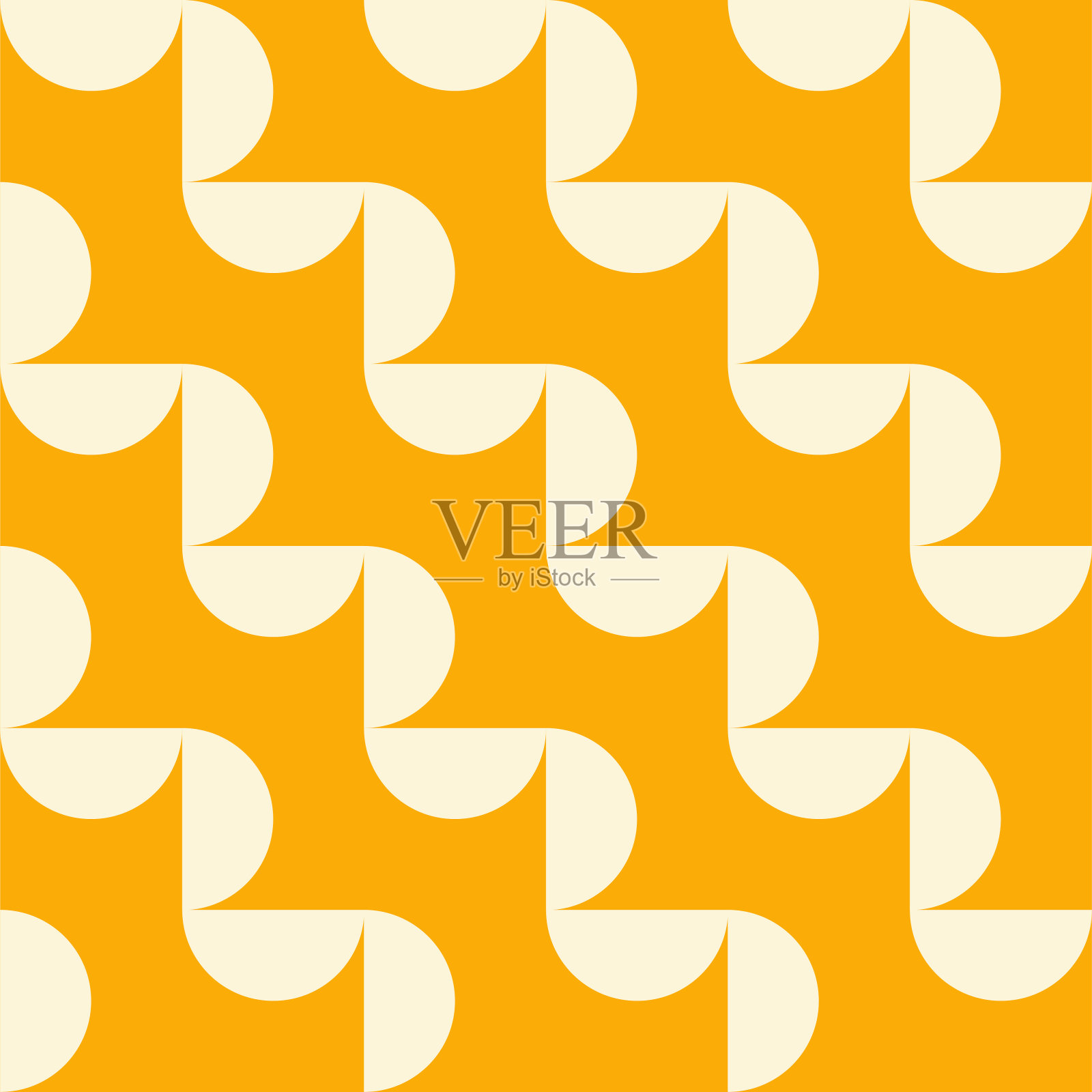 时尚复古的几何无缝图案与彩色半圆。插画图片素材