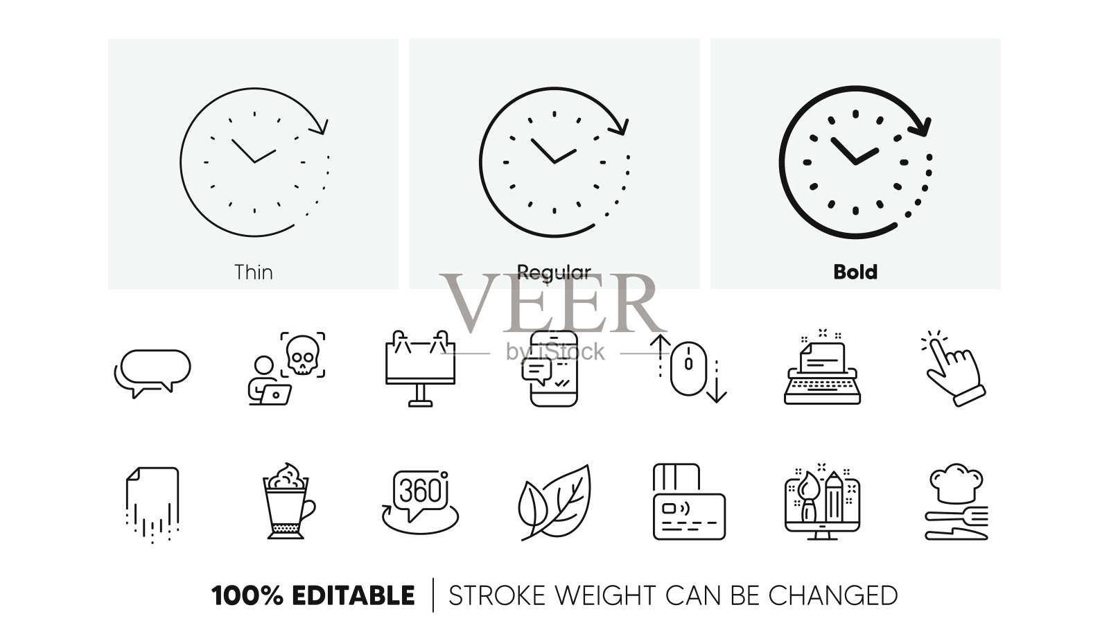 道路banner、360度全景与食品图标插画图片素材