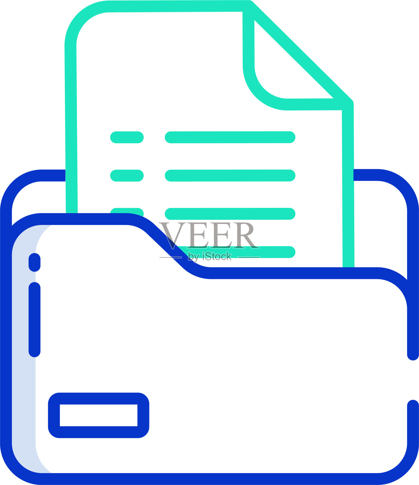 文件夹文件轮廓颜色矢量插图插画图片素材