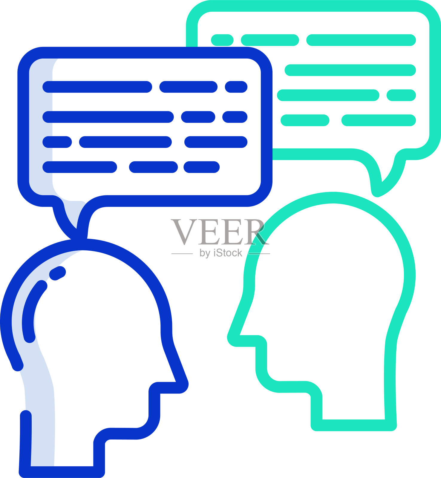 对话聊天轮廓颜色矢量插图插画图片素材