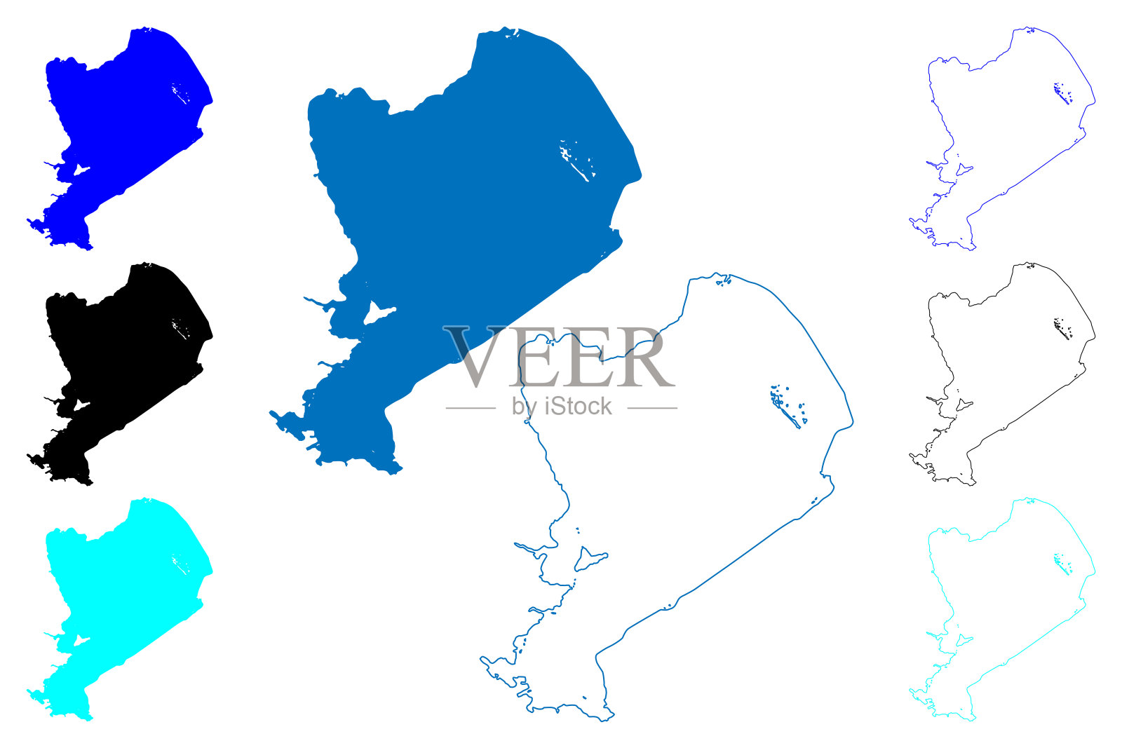 马克米尔湖(荷兰王国)地图矢量插图，潦草素描马克米尔地图插画图片素材