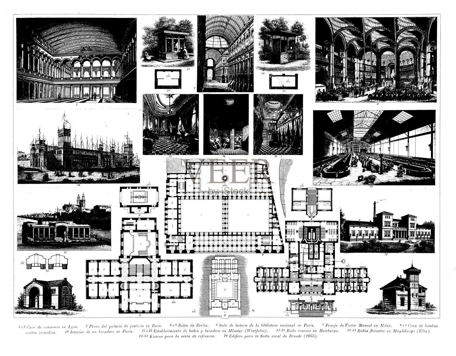古董雕刻收藏，建筑与工程:著名建筑建筑插画图片素材
