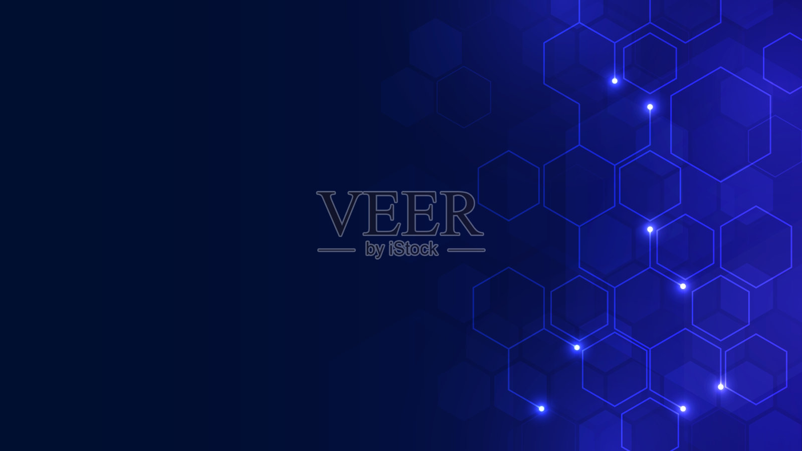 抽象技术六角形现代未来的绿光背景。插画图片素材