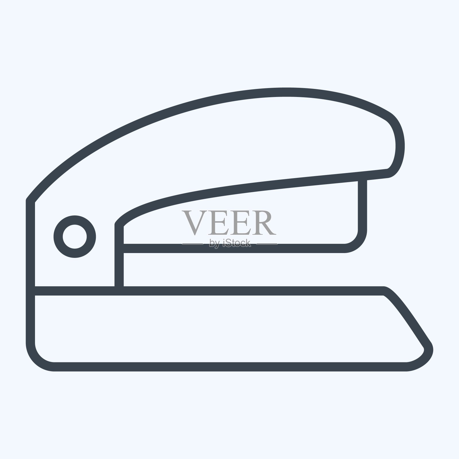 图标订书机。与Office符号相关。行风格。简单的设计说明插画图片素材