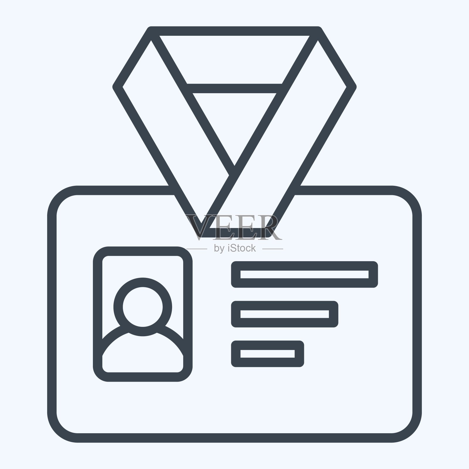 图标ID卡。与Office符号相关。行风格。简单的设计说明插画图片素材