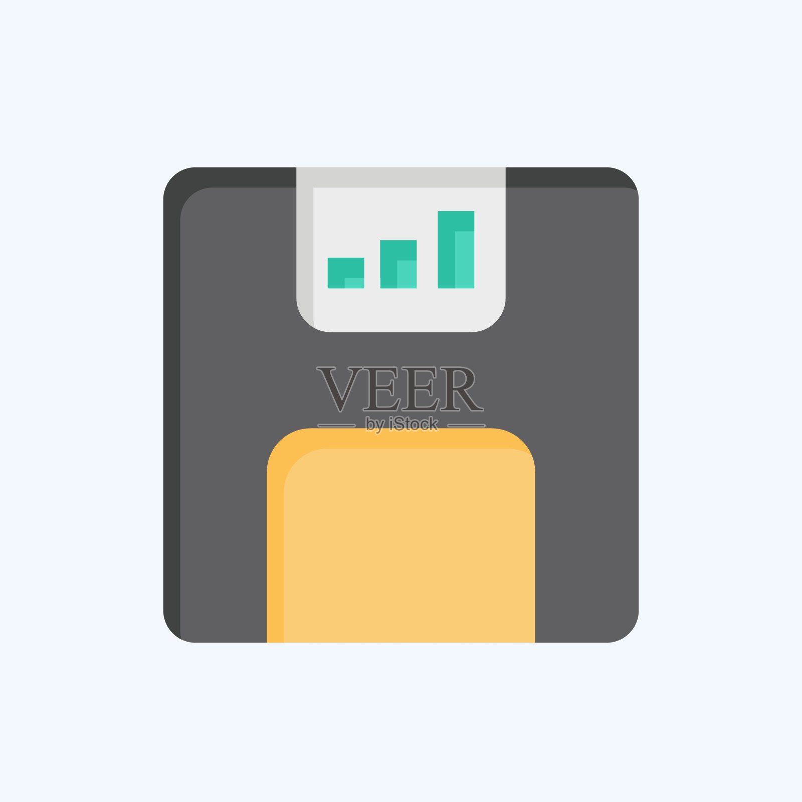 图标软盘。与Office符号相关。平的风格。简单的设计说明插画图片素材