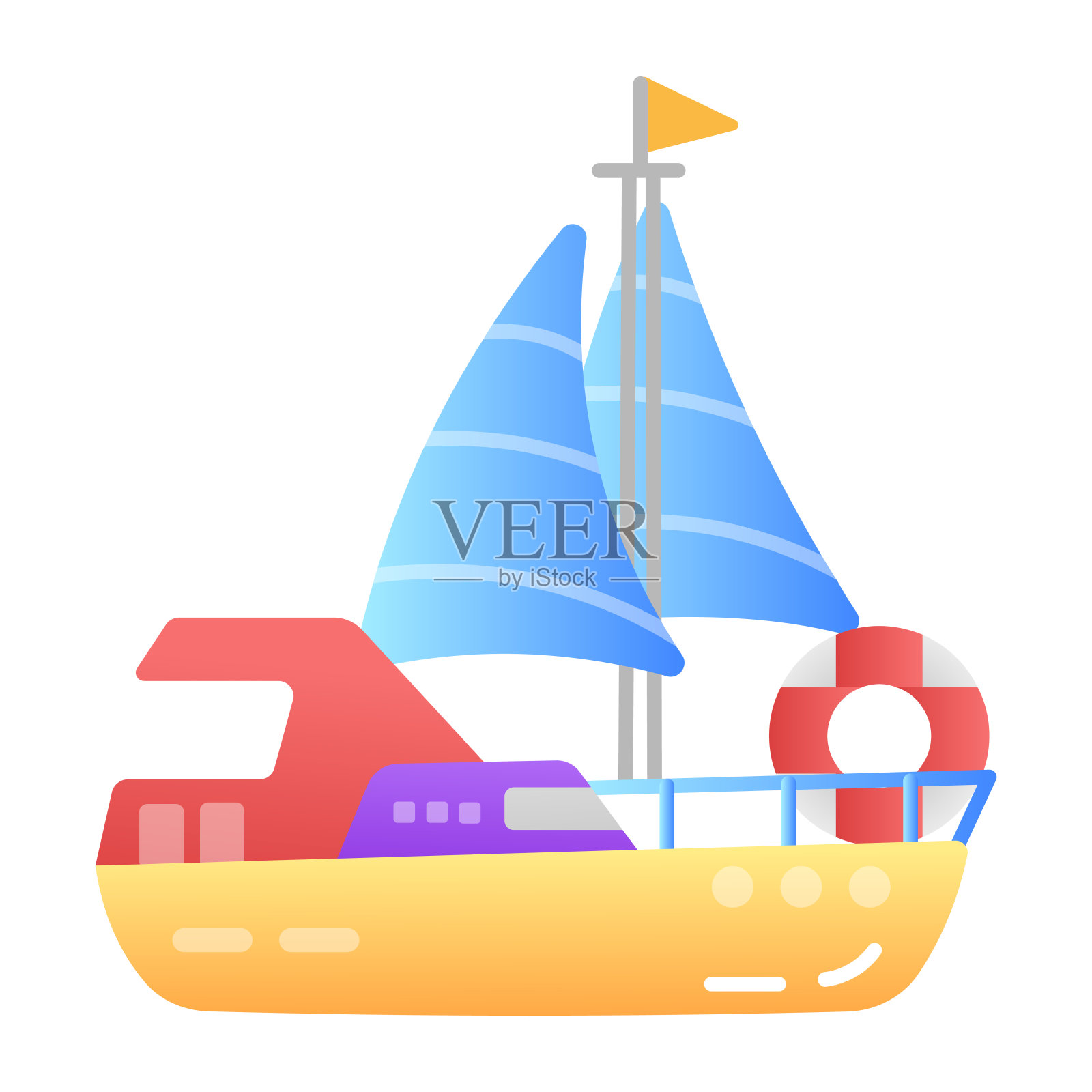 帆船插画图片素材