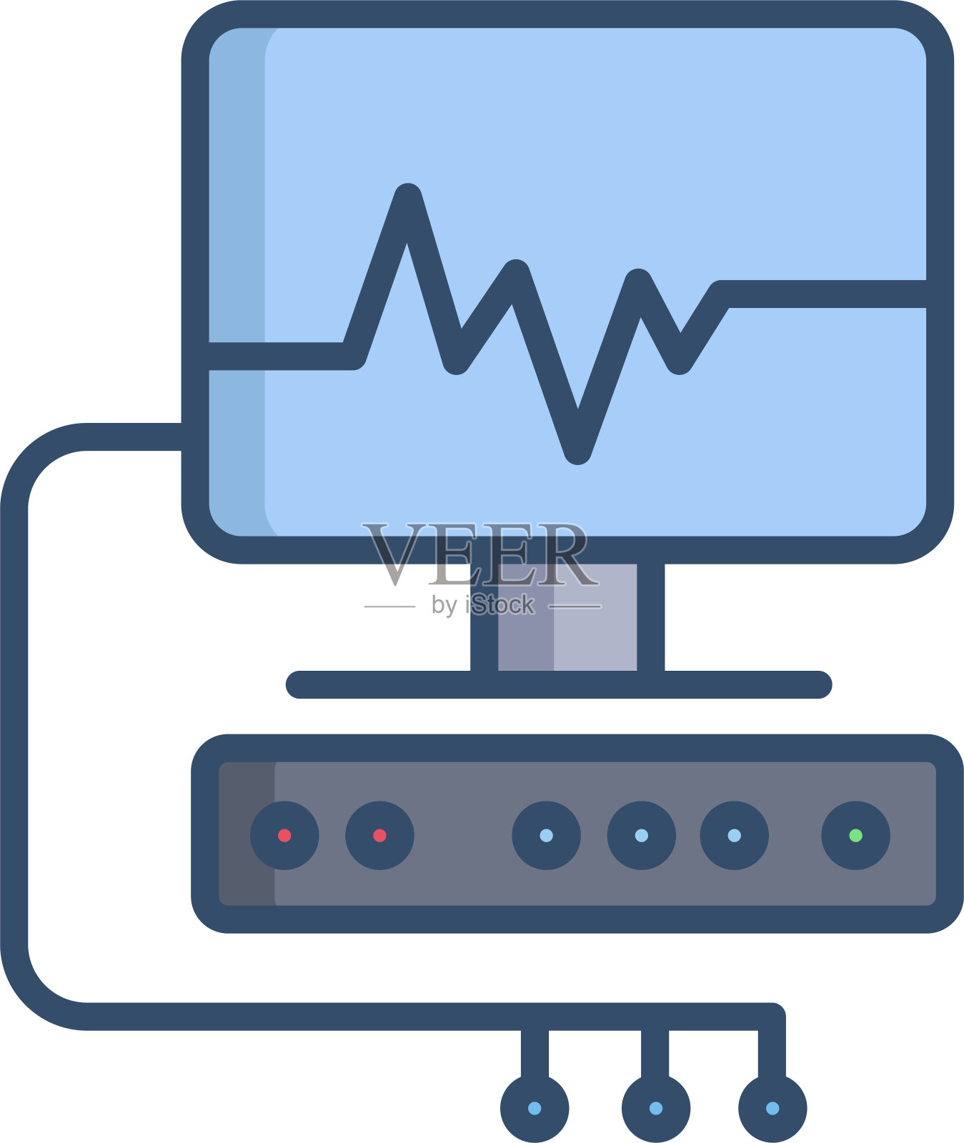 心电图机线性彩色插图插画图片素材