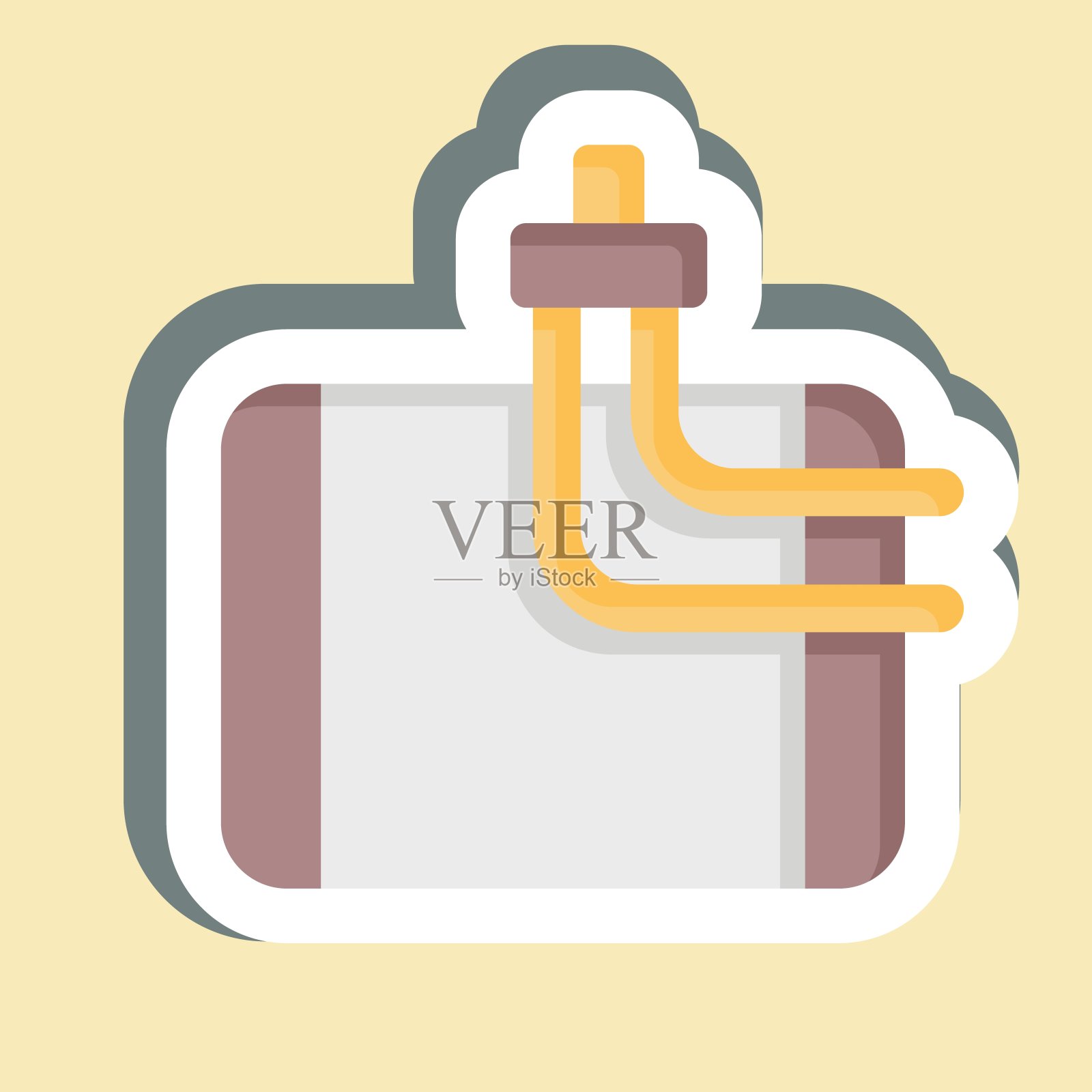 贴纸AC蒸发器。与汽车保养相关的标志。简单的说明插画图片素材