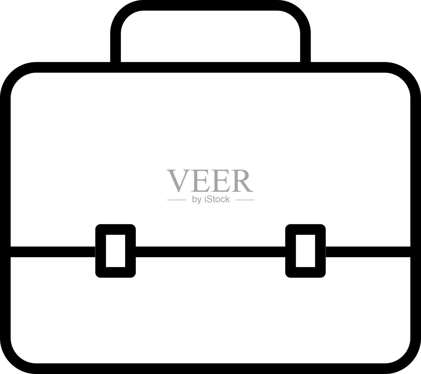 公文包线图标。Case图标集。袋线图标矢量插画图片素材