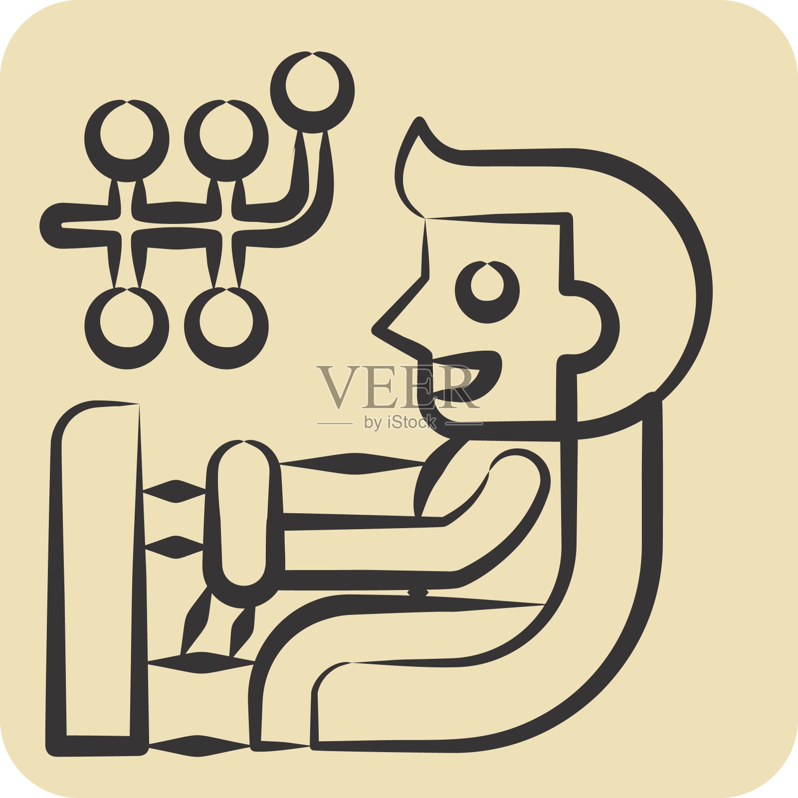 图标轮对准。与汽车保养相关的标志。手绘风格。简单的说明插画图片素材