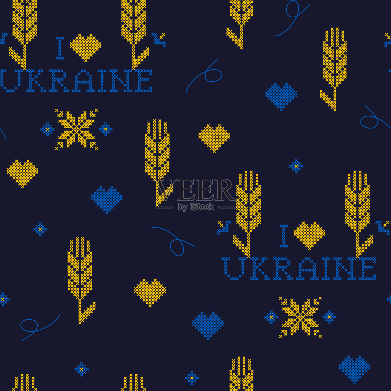 乌克兰无缝花纹插画图片素材