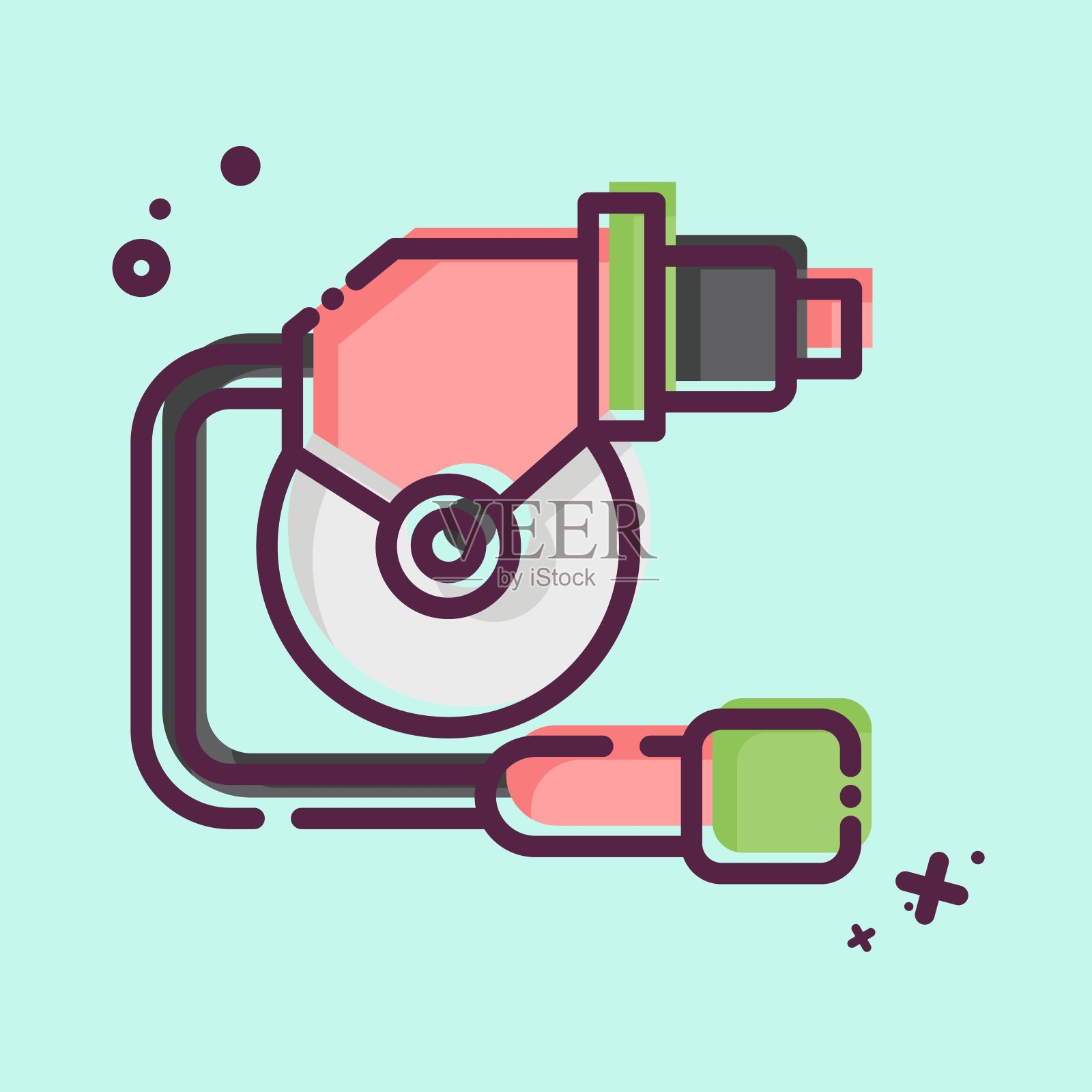 图标雨刷电机。与汽车保养相关的标志。MBE风格。简单的说明插画图片素材